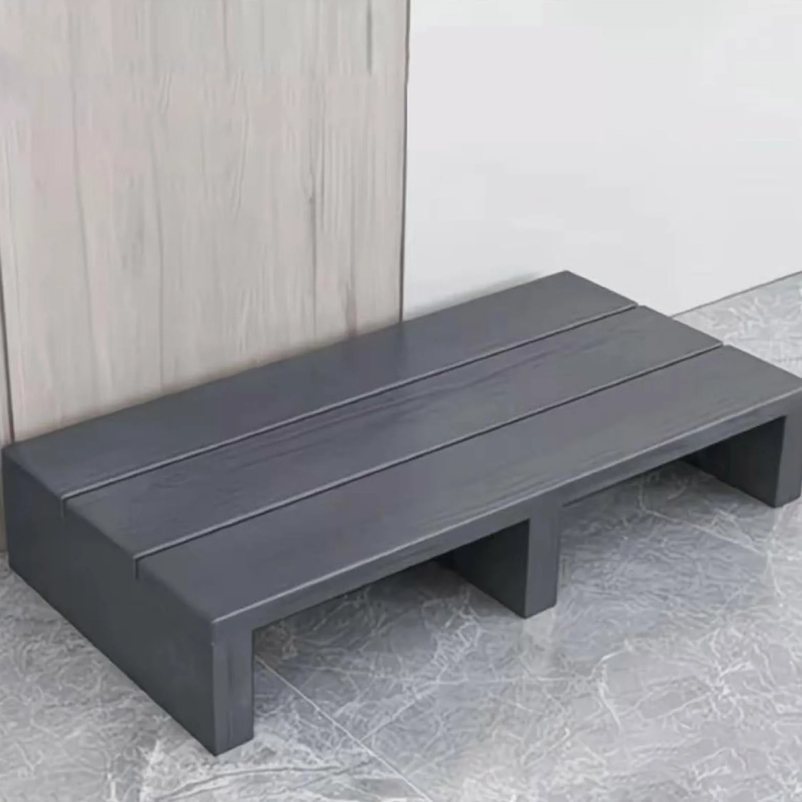Drewniany stopień - 11/15 cm wysokość nie wymaga montażu, idealny do łazienki, kuchni, sypialni, podpórka przy łóżku dla osób starszych 80 * 30 * 11 cm Design