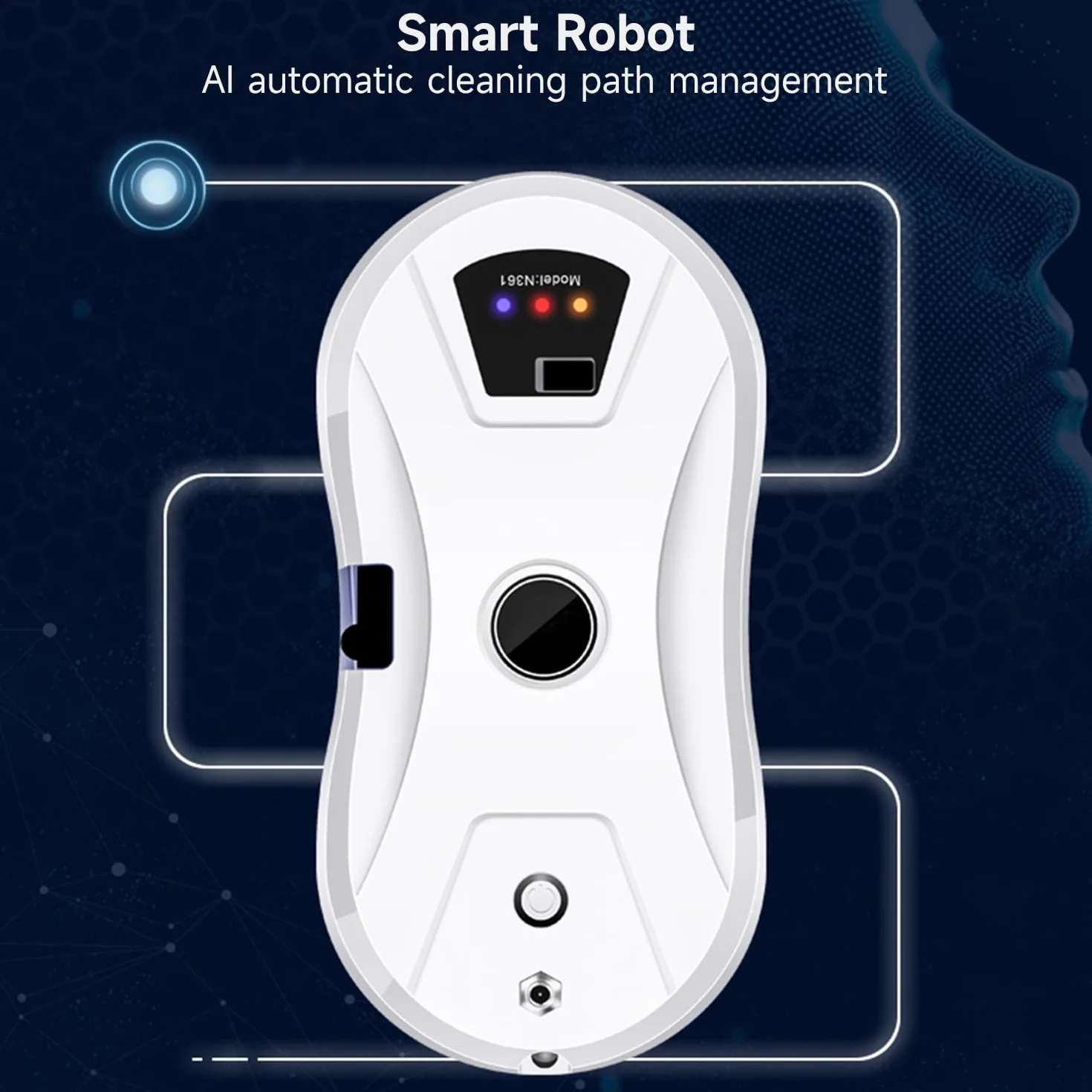 Robot do mycia okien, elektryczny z pilotem zdalnym i zbiornikiem 30 ml, automatyczna funkcja spryskiwania, okienny do okien wewnętrznych i zewnętrznych, 10 ściereczek