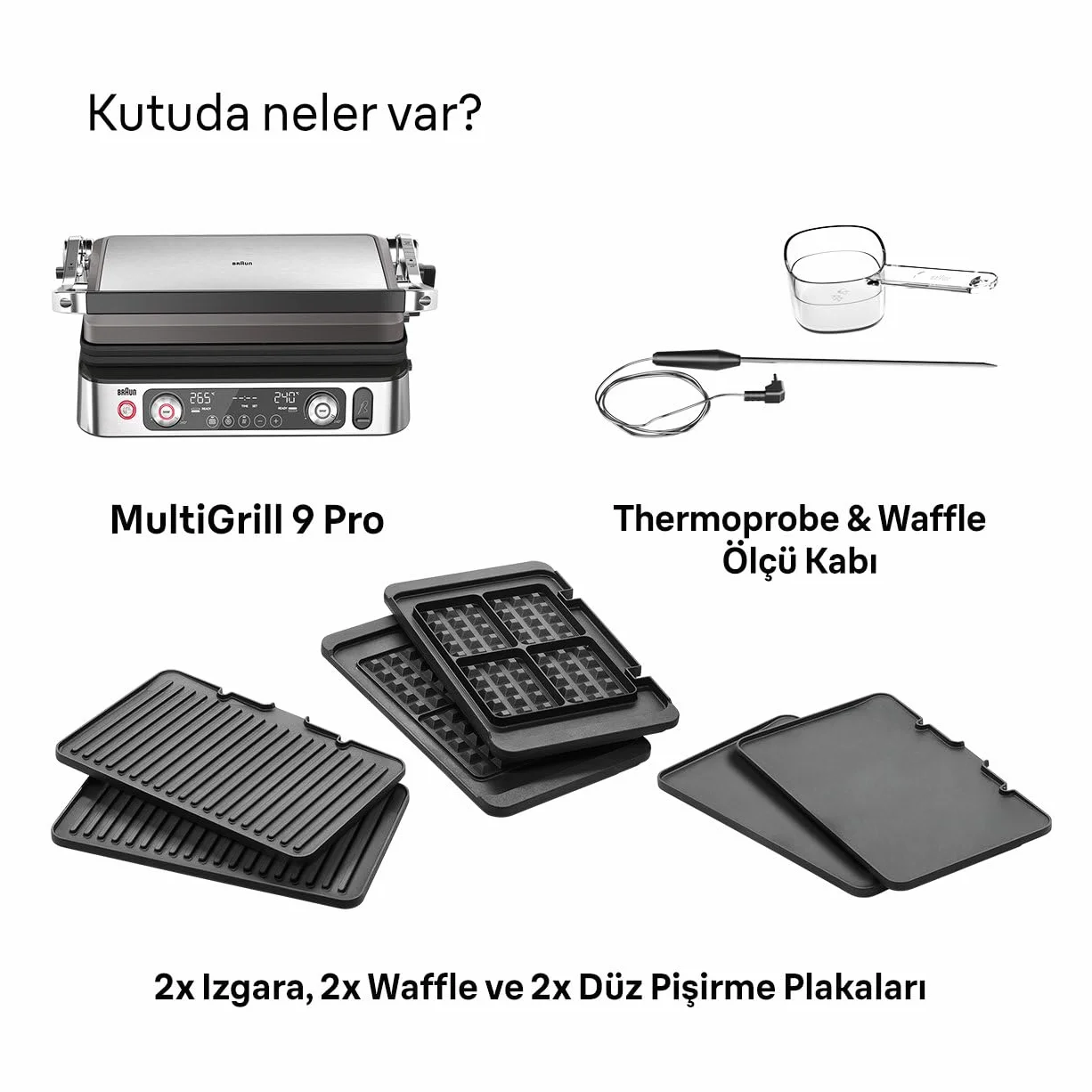 Braun MultiGrill9 CG9167 elektryczna kratka 2200 W 2 termostaty 3 pozycje gotowania sonda termiczna BOOST