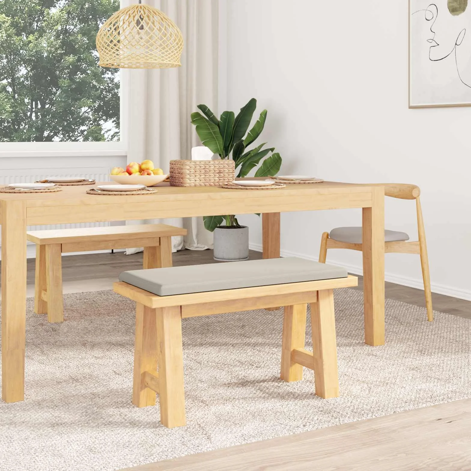 Poduszka na ławkę strukturyzowany aksamit owies 35 cm | 100% poliester, rama z materiału drewnopochodnego, wypełnienie piankowe, antypoślizgowe, łatwe do czyszczenia