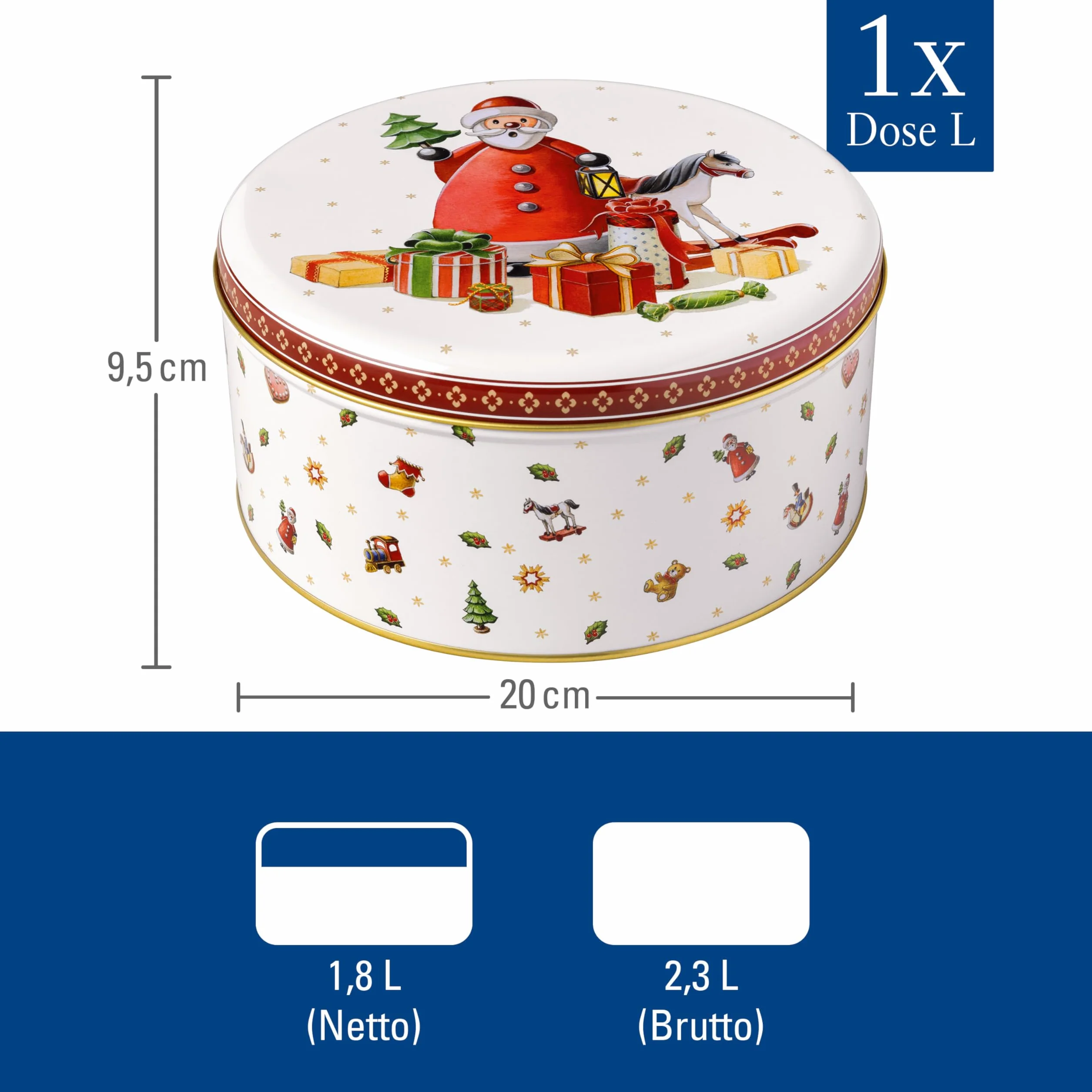 Villeroy & Boch Winter Collage zestaw puszek na ciastka 3-częściowy 19,7 x 9,4 cm