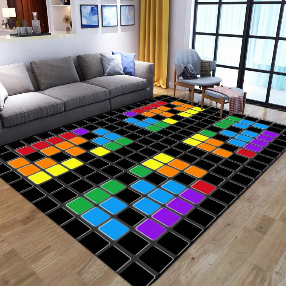 3D dywan do salonu kolorowe geometryczne antypoślizgowe maty podłogowe dzieci maty dla raczkowania korytarz maty maty nocne maty do dekoracji wnętrz