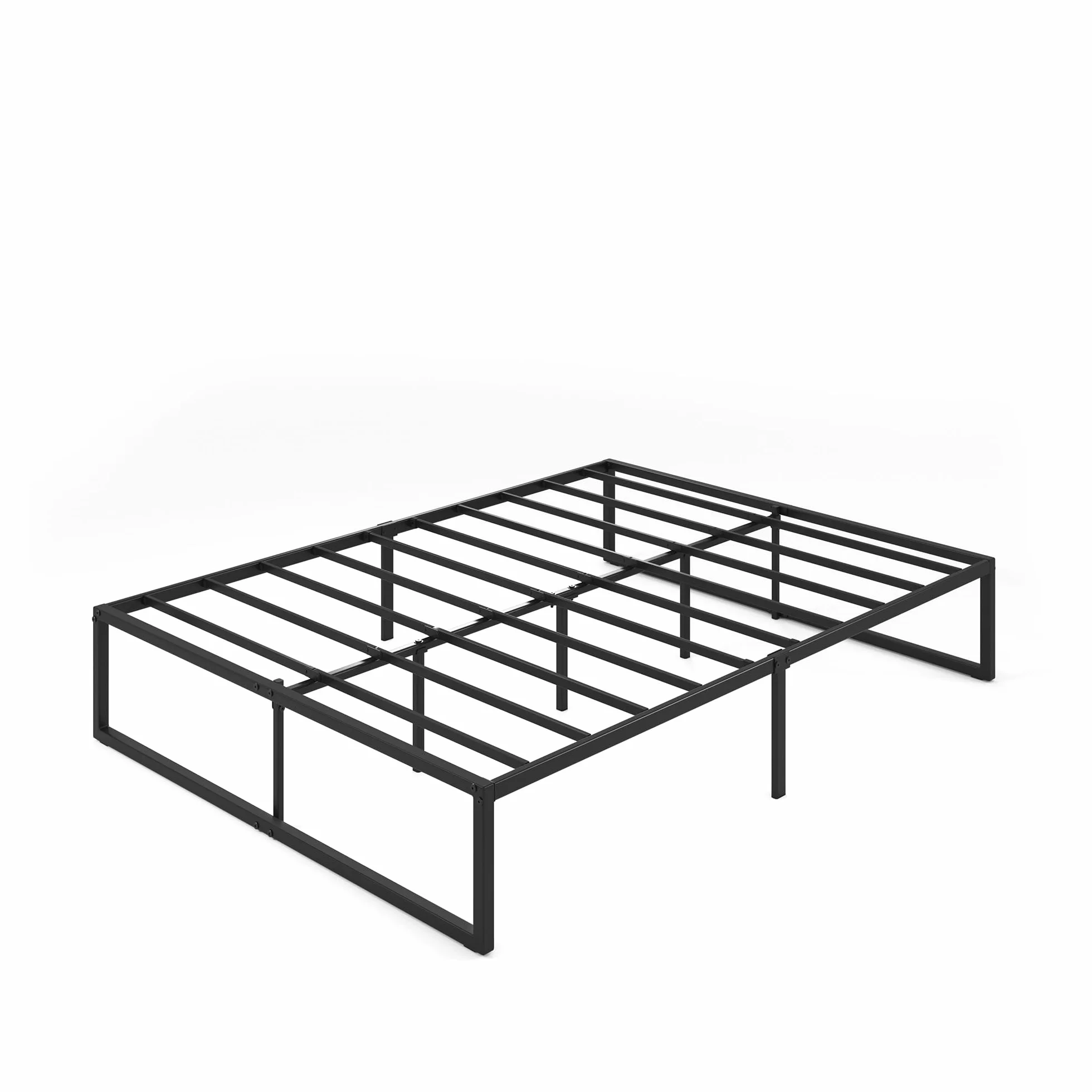 Zinus Łóżko Lorelai 135x190 cm - Wysokość 36 cm ze schowkiem pod łóżkiem - Metalowa rama łóżka platformy - biała