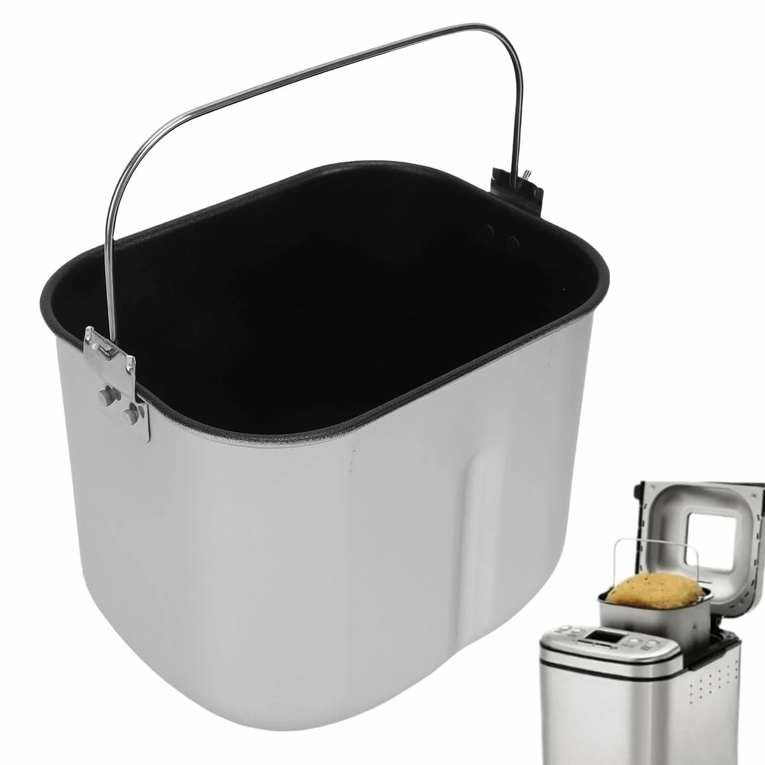Wkładka do Maszyny do Pieczenia Chleba Mieszanie Wiadra na Chleb, Zamiennik dla Morphy Richards 48261 48285 48286 Powłoka Zapobiegająca Przywieraniu Łatwe Czyszczenie (Krótki styl)