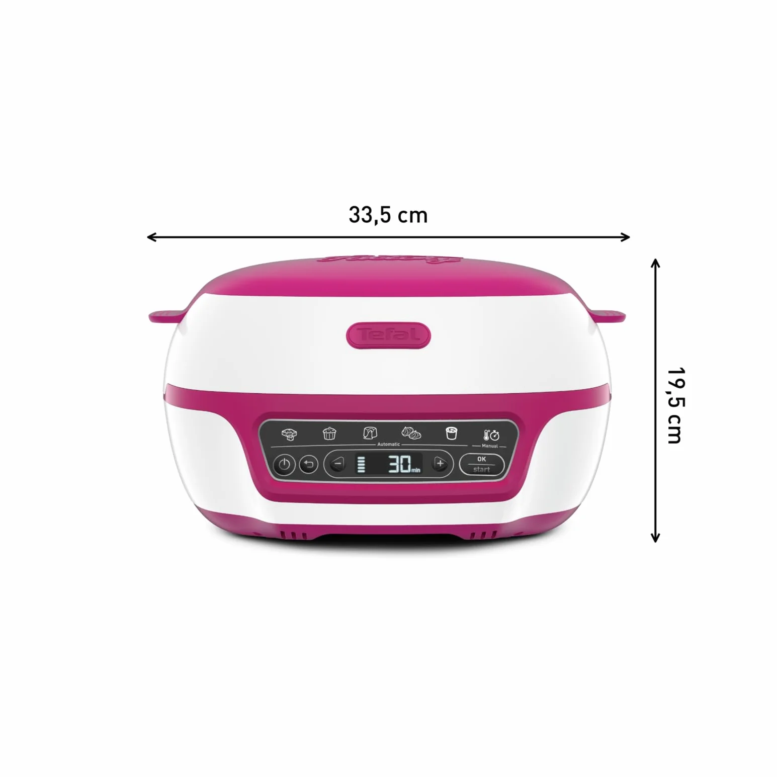 Tefal Inteligentna maszyna do ciasta, 5 automatycznych programów, 1 tryb ręczny, 12 foremek do mini ciast, 1 duża forma, kompatybilna z serią CreaBake, fabryka tortów rozkoszy KD810112