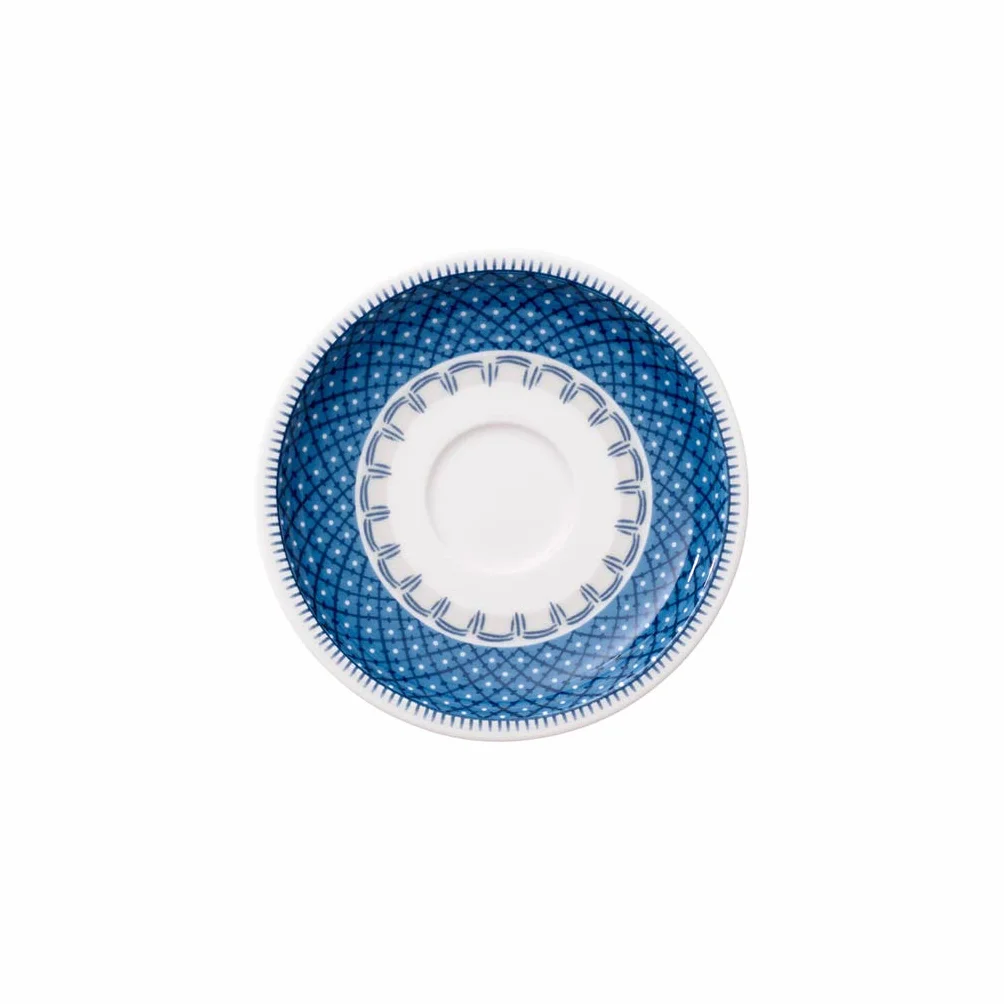Villeroy und Boch Casale Blu spodek do mokki/espresso, 12 cm, porcelana premium, biały/niebieski