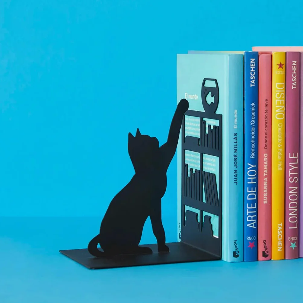 Balvi Fishing Cat Opaska na książki Kolor Czarny Dekoracyjna Opaska z kotem, biblioteką i