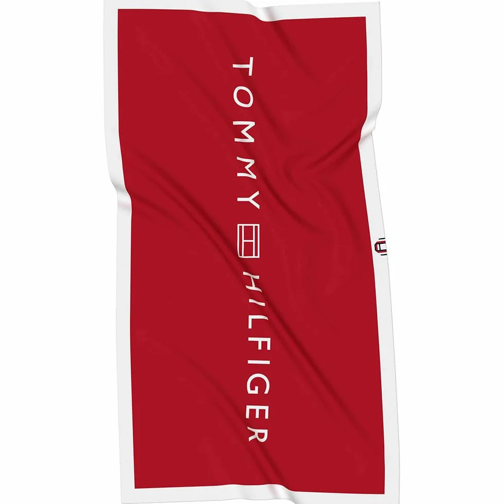 TOMMY HILFIGER RĘCZNIK unisex UU0UU00108, czerwony, jeden rozmiar, Czerwony (średni czerwony), rozmiar uniwersalny