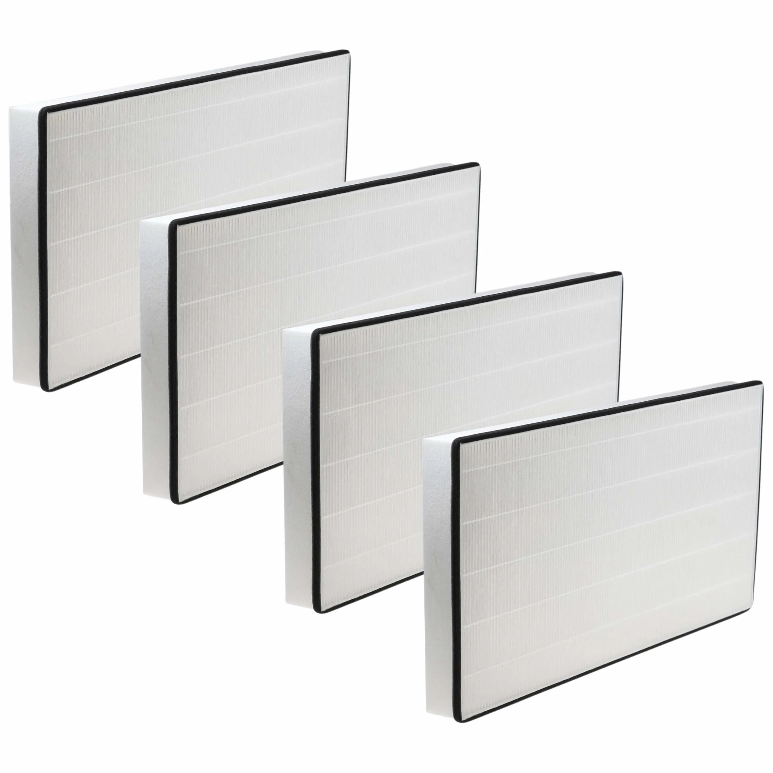 vhbw 4 x filtr pyłkowy zamiennik do Vallox 978142 do urządzenia wentylacyjnego - filtr powietrza F7, 45,3 x 22,5 x 5,2 cm, czarno-biały