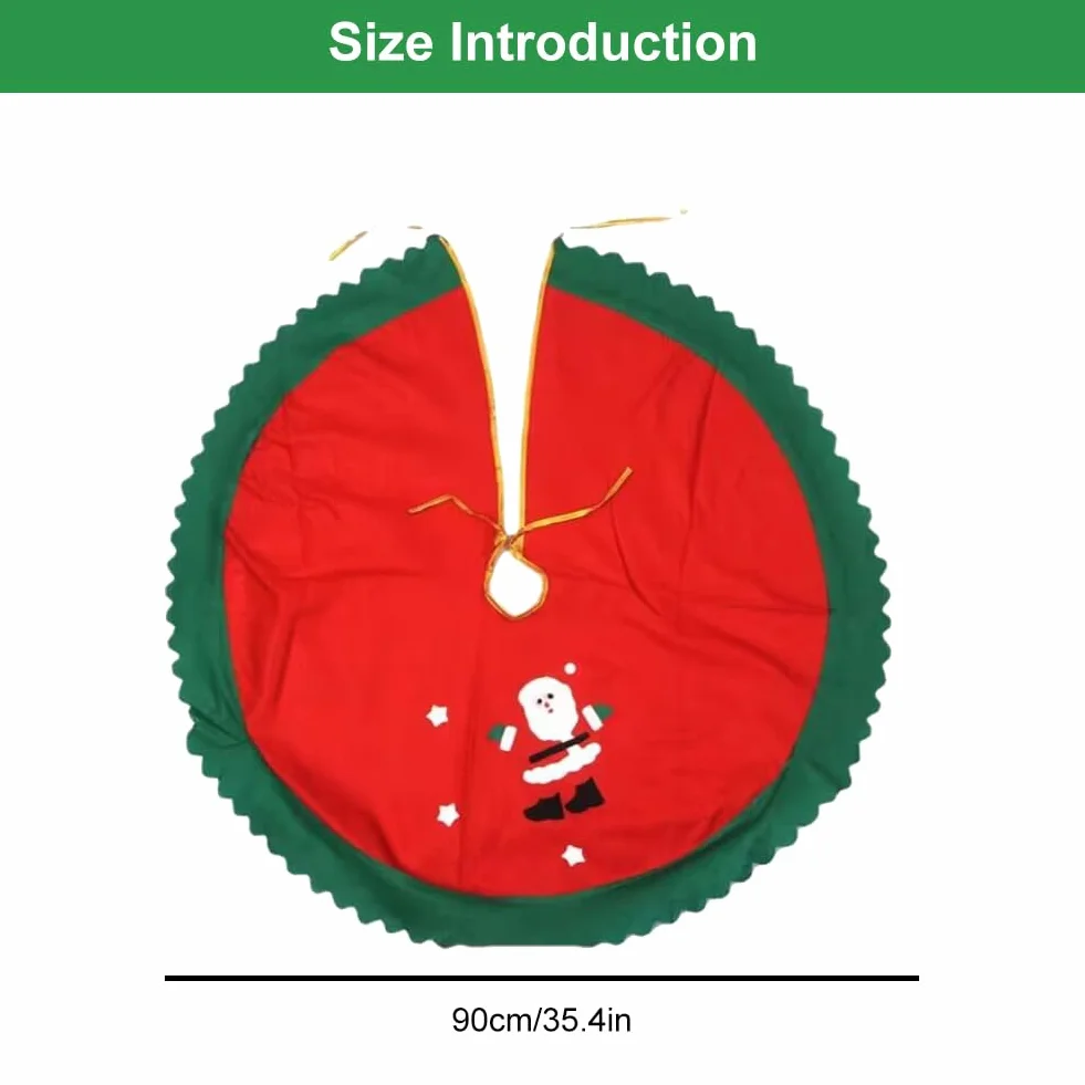 KARELLS Koc pod choinkę, 90 cm, czerwony, pluszowy koc pod choinkę, okrągły kształt, stojak pod choinkę, dekoracja