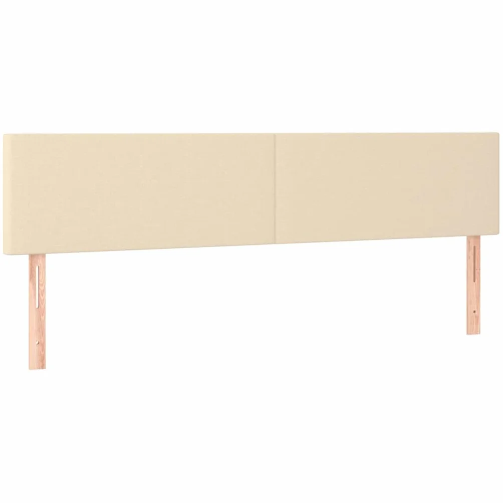 vidaXL Zagłówki do łóżka, 2 szt., kremowe, 80x5x78/88 cm, tkanina