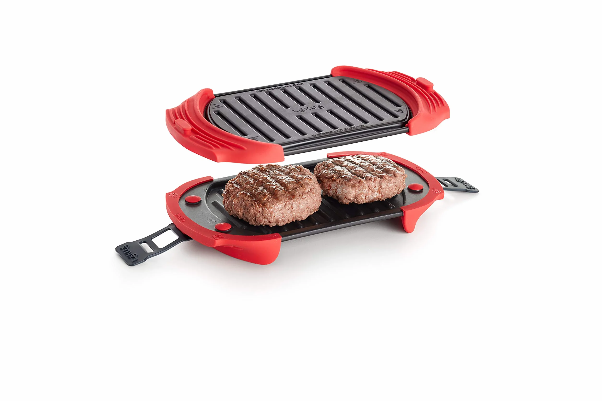 Lékué grill mikrofalowy opiekacz do kanapek prasa do panini 25,4 x 14 cm czerwony