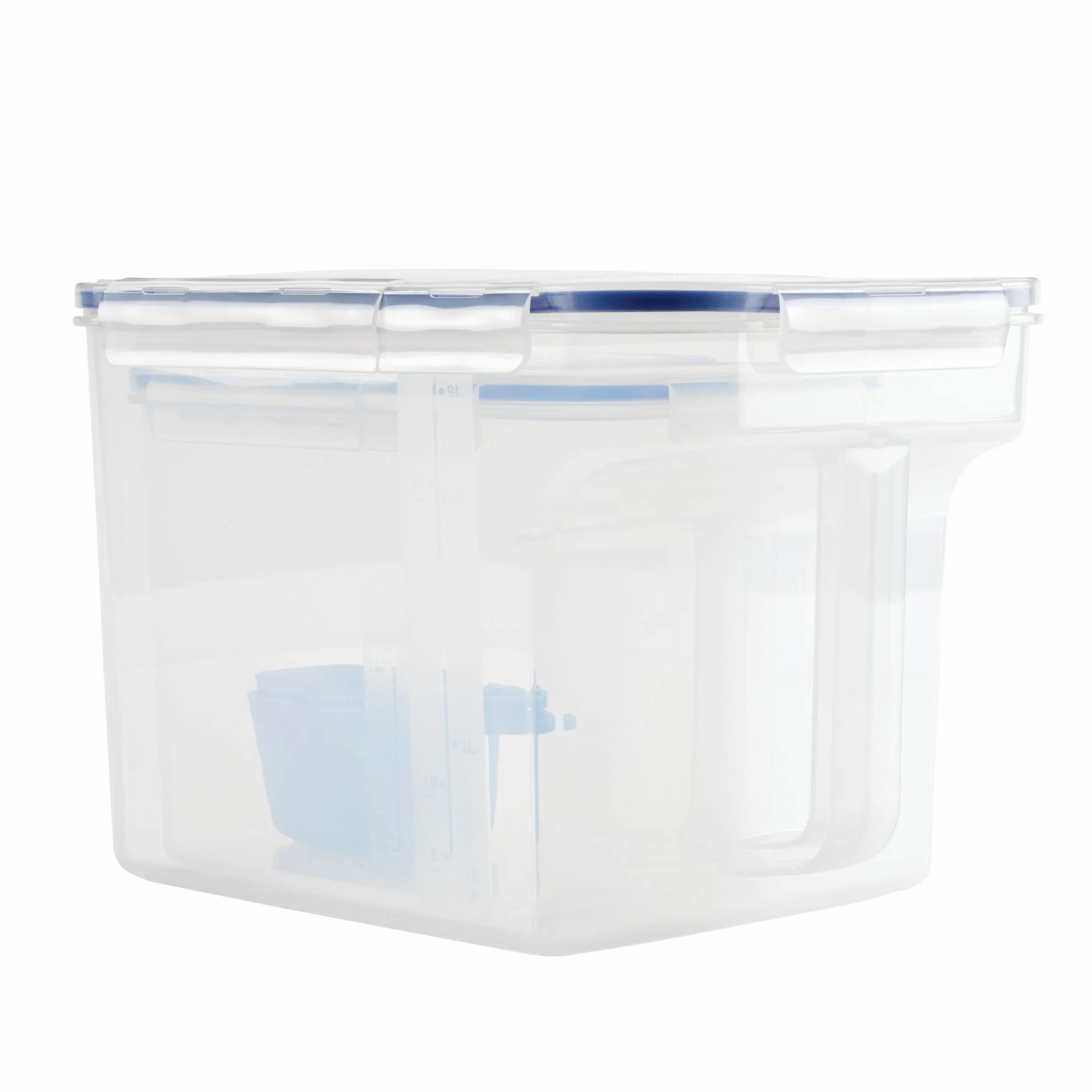 LocknLock Easy Essentials - Juego de contenedores y cubos de almacenamiento de alimentos, sin BPA, apto para lavaplatos, 4 piezas, transparente