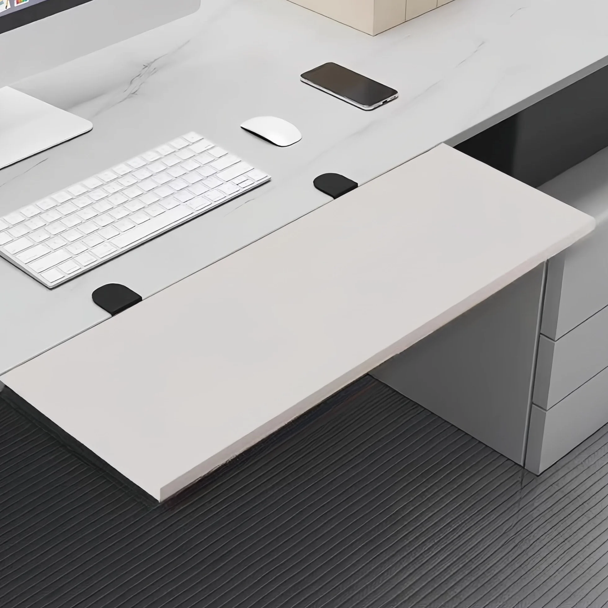 Ergonomiczna taca na klawiaturę, składane przedłużenie biurka do domu i biura, idealna do stołu w jadalni, regulowana płyta biurkowa dla wygody i produktywności