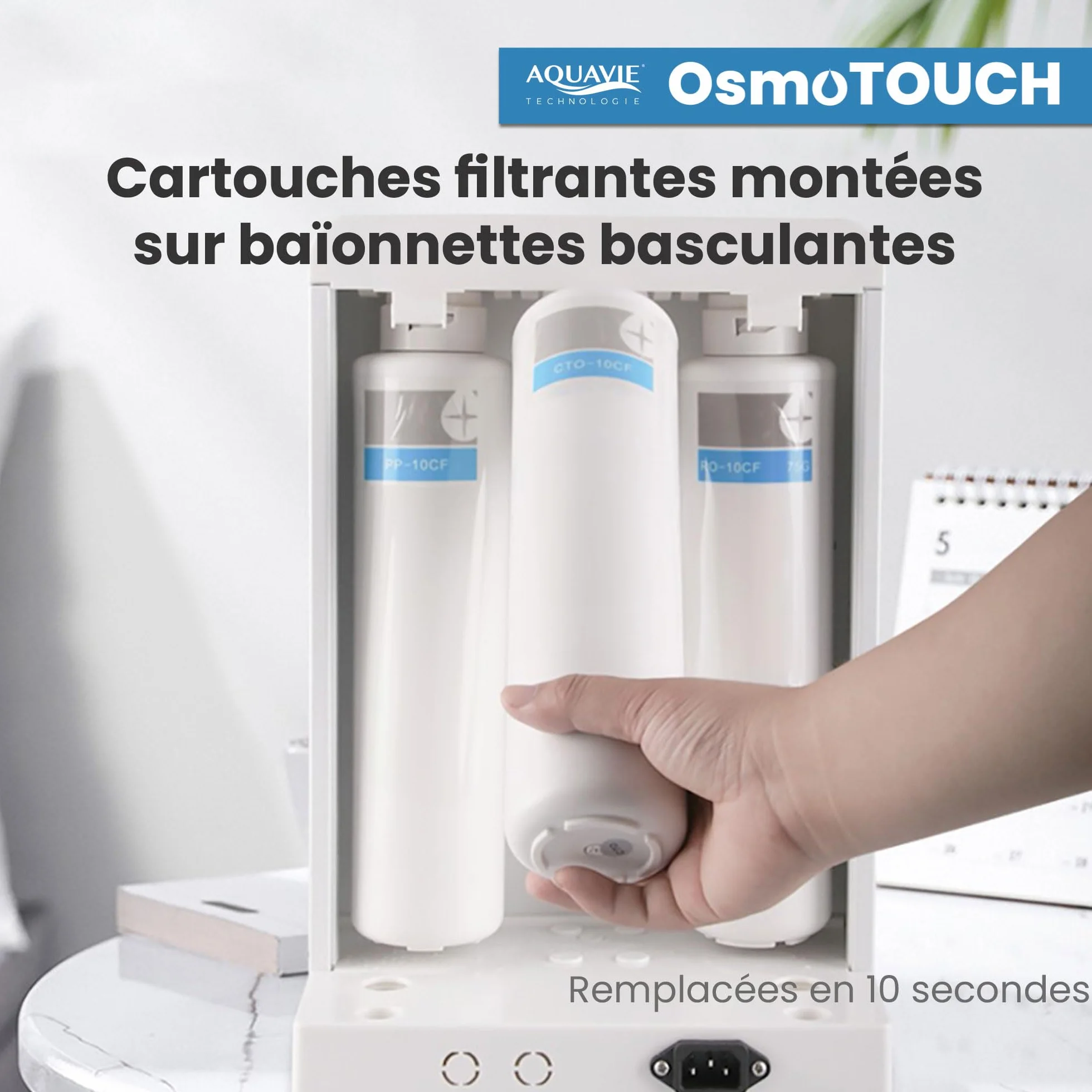 OsmoTOUCH - Fontanna na wodę oczyszczoną z odwróconej osmozy i sterylizacji - natychmiastowy dozownik ciepłej i ciepłej wody - zbiornik 4,5 l