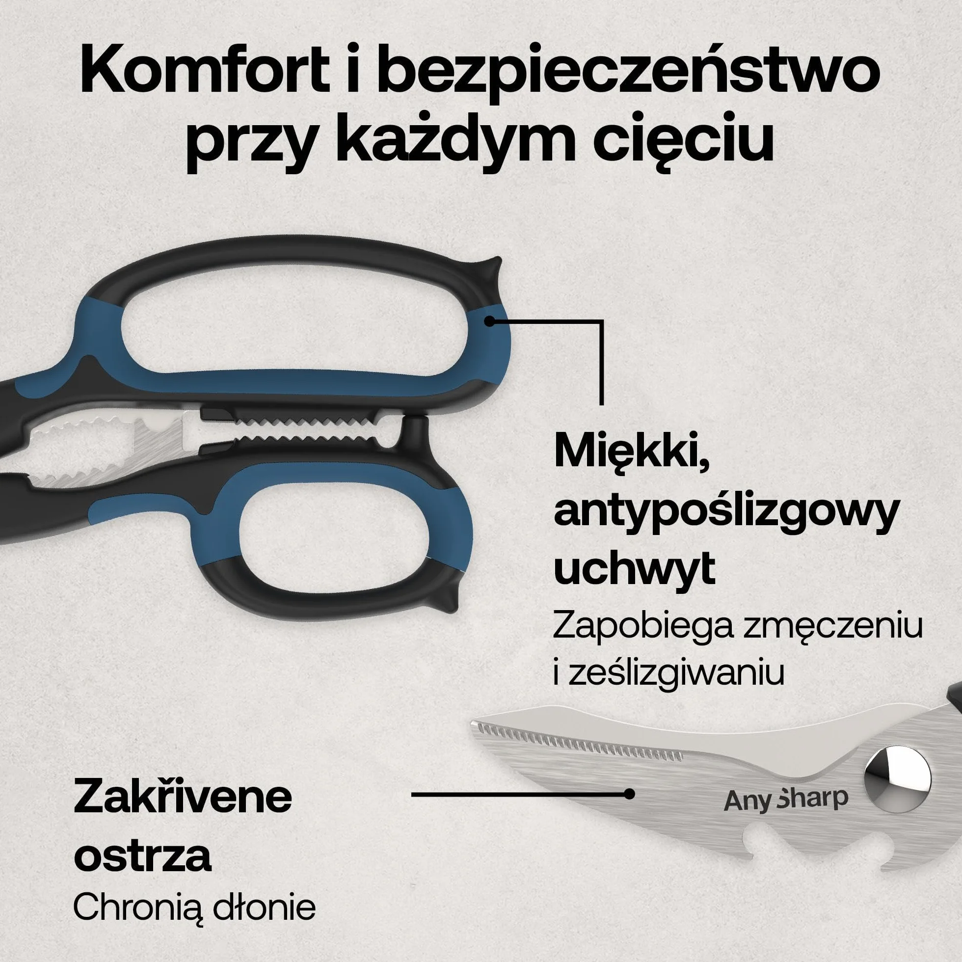 AnySharp Smart Nożyczki "Wytnij wszystko" - Wszechstronne Nożyczki