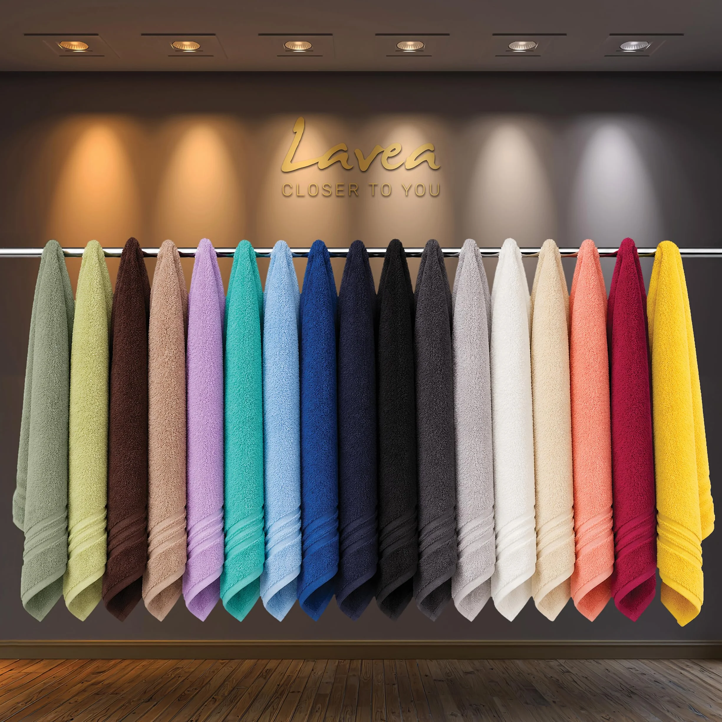 Lavea® Zestaw 4 ręczników kąpielowych 50x100 cm 100% bawełna – Miękkie i chłonne – Idealne jako ręcznik do rąk, ręcznik kuchenny lub do twarzy do domu, hotelu i spa – Czarny