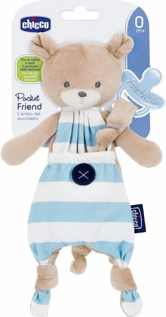 Chicco Przytulanka, Tasiemka i Etui do Smoczka, Dla Niemowląt od 0m+, Pluszowa Przytulanka
