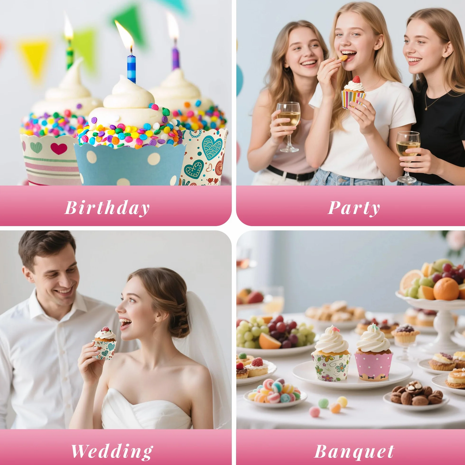200 sztuk papierowych foremek do babeczek, kubków do lodów, mini muffinek, gofrów, na wesele