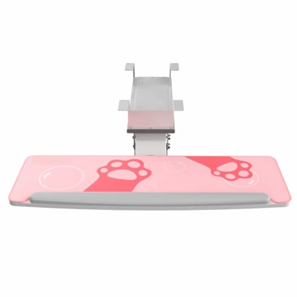 półka na klawiaturę pod biurko, Półka na klawiaturę pod biurkiem, ergonomiczna wysokość, kąt nachylenia, regulowana szuflada na klawiaturę(Pink)