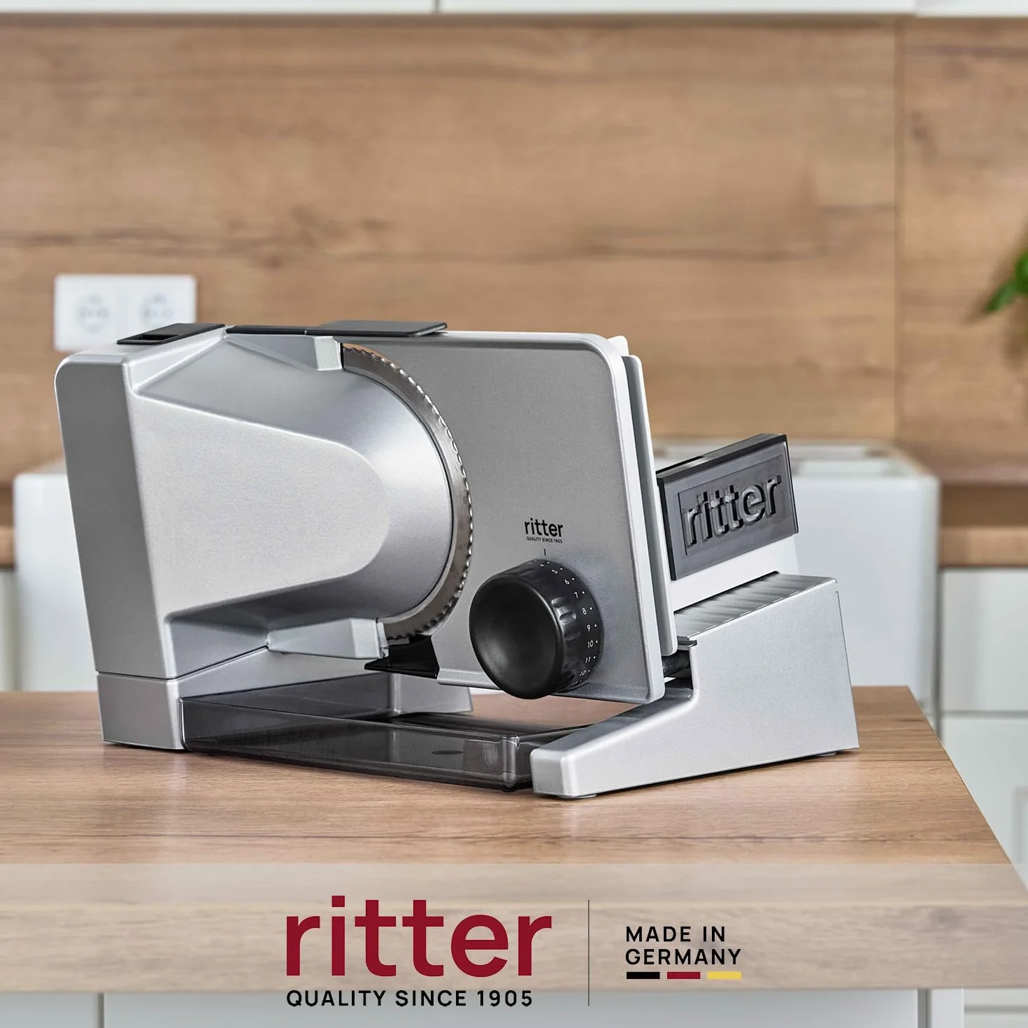 ritter serano 5 elektryczna krajalnica do chleba, wędlin i sera, całość z metalu, Made in Germany