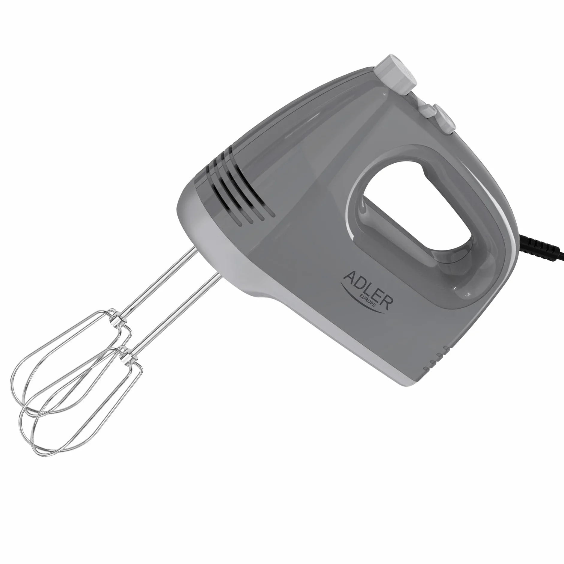 ADLER AD 4231 Mikser Ręczny 750W 5 Prędkości Turbo Końcówki Stal Nierdzewna 21 cm Szary