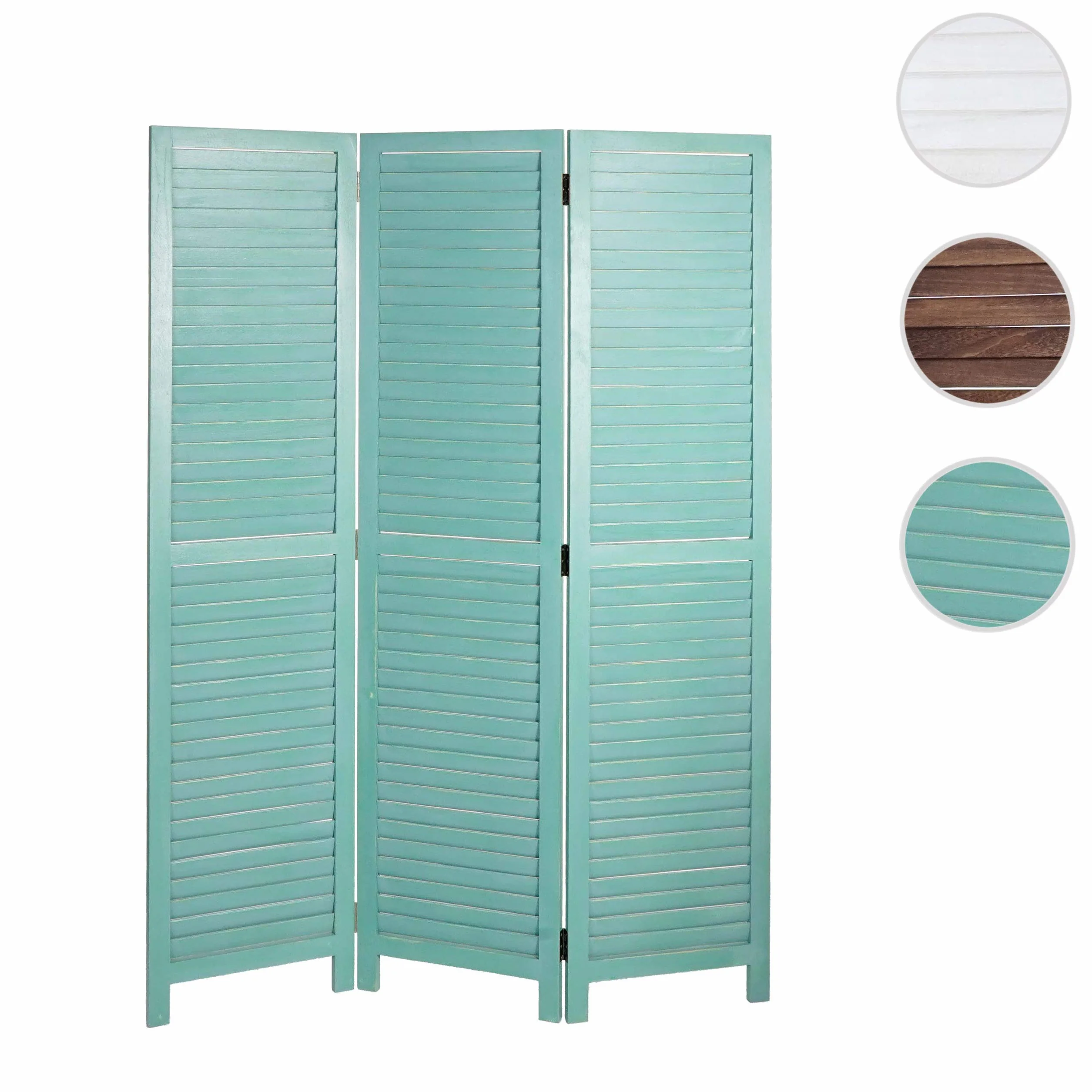 Mendler Parawan HWC-C30, ścianka działowa, ochrona przed wzrokiem, styl shabby vintage, 170 x 120 cm – zielony