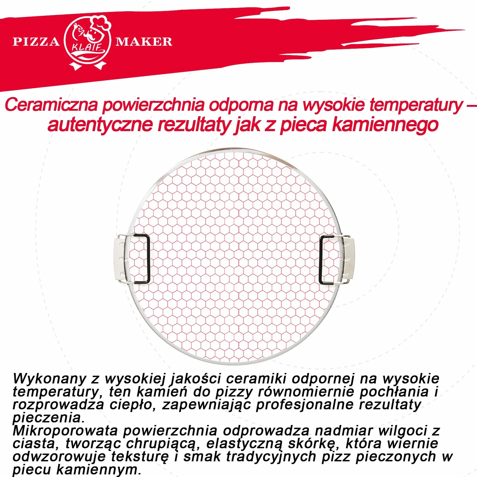 KLAIF 12-calowy kamień do pizzy (zamiennik) do elektrycznego pieca do pizzy – ceramiczny kamień do pieczenia 31 cm, kompatybilny z modelami LM, LMR i LMC | Ceramiczna cegła 31 cm, kompatybilna z LM, LMR i LMC