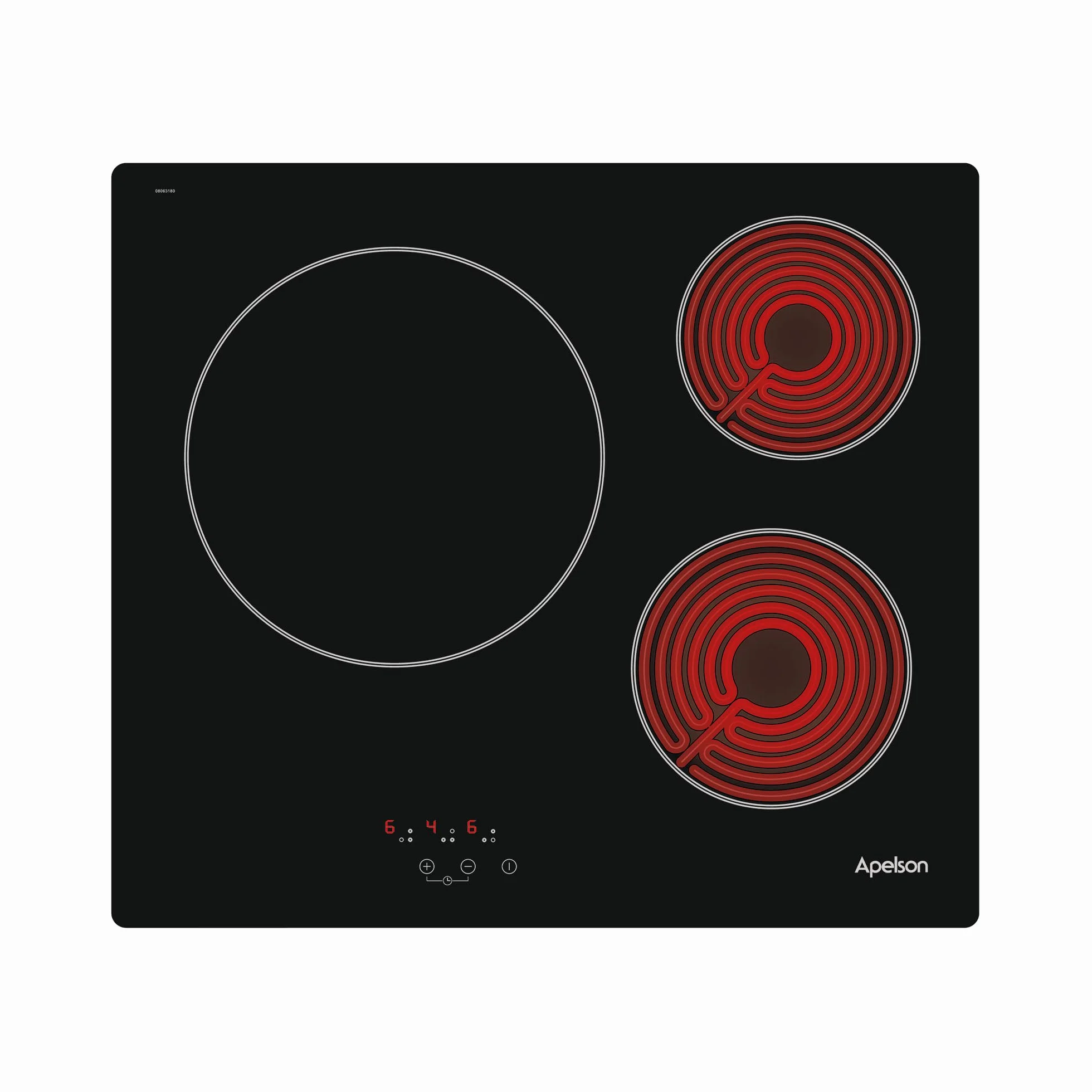 Apelson Płyta ceramiczna AVT 3600 3 Strefy Gotowanie Sterowanie Dotykowe 9 Poziomów Moc Możliwość Regulacji Funkcja Timera Alarm Blokada Bezpieczeństwa Wskaźnik ciepła Moc 5,4 kW Kolor Czarny
