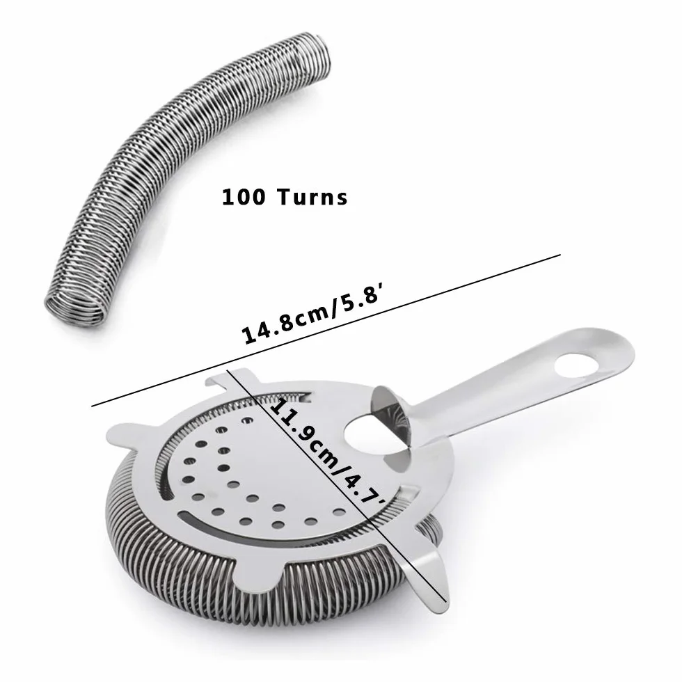 SKY FISH VKING Strainer do koktajli, ze stali nierdzewnej, 4 widelce