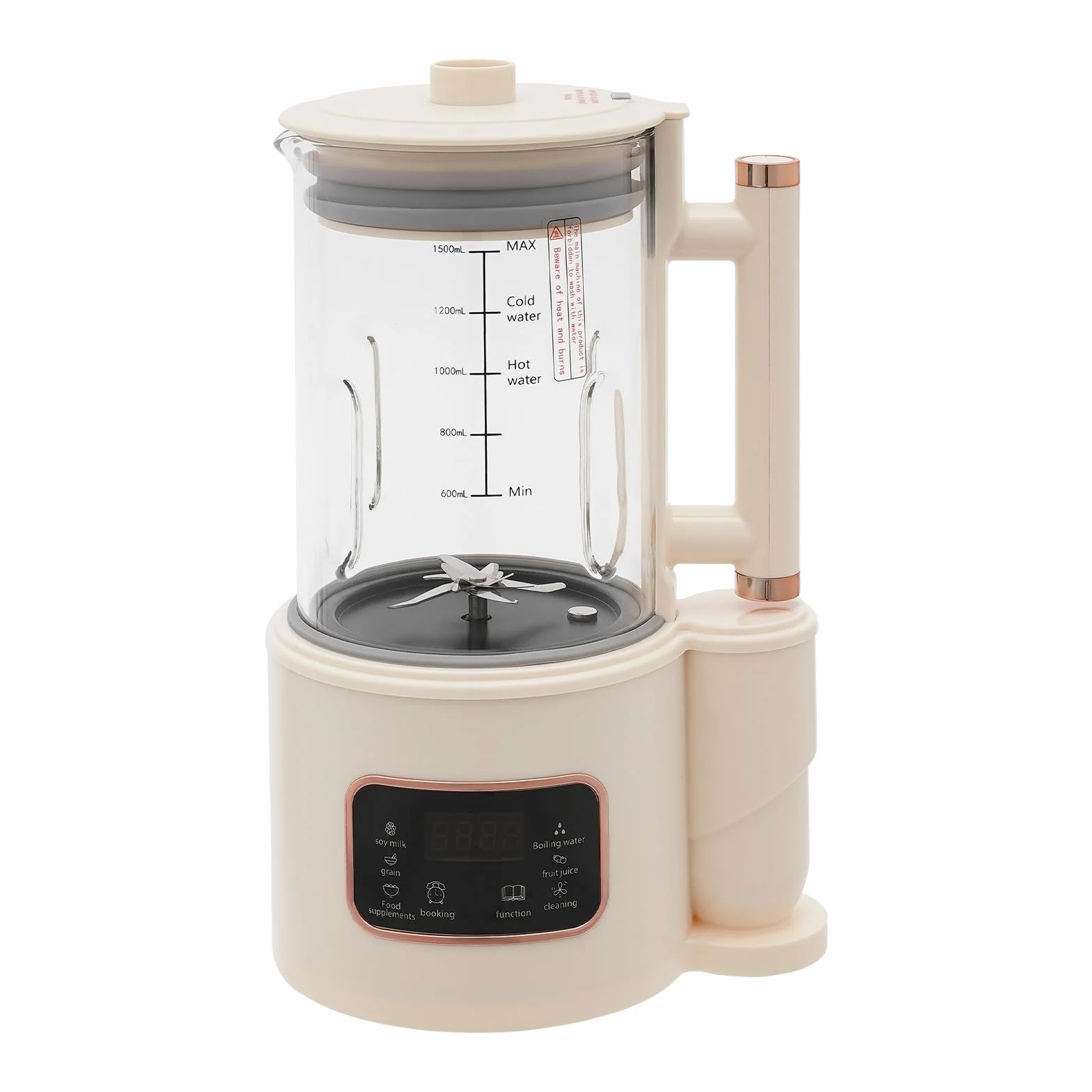 Maszyna do produkcji mleka sojowego, 1500 ml, z wyświetlaczem LCD, 500 W, do mleka owsianego, do zimnych napojów, gorących napojów