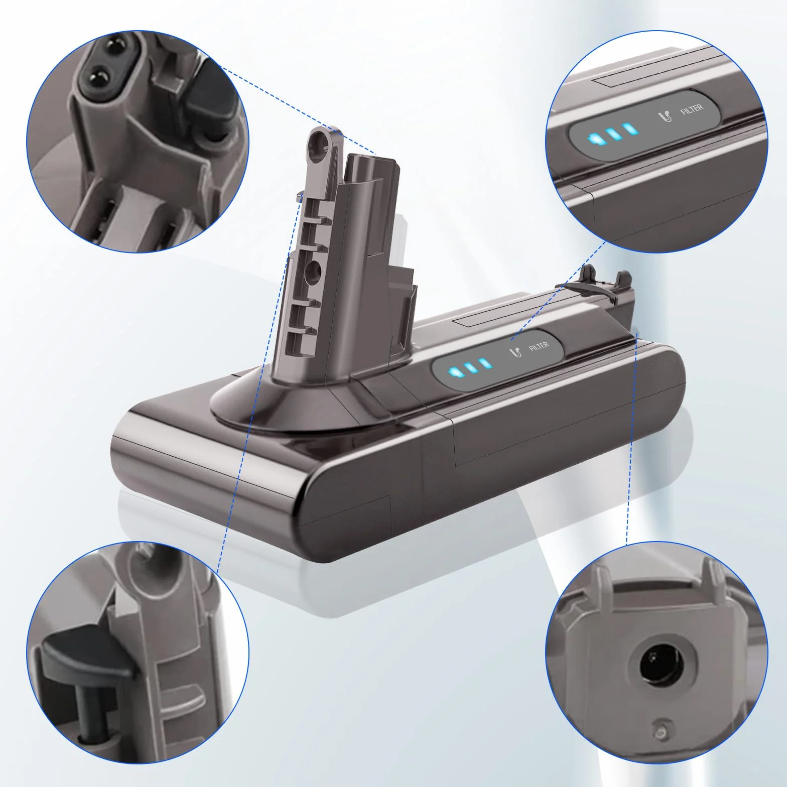 Akumulator zamienny do Dyson V10, 7200 mAh V10 Animal V10 Absolute V10 Motorhead SV12 V10 Fluffy Cordless Stick Vaccuum Cleaner (nie pasuje do SV10)
