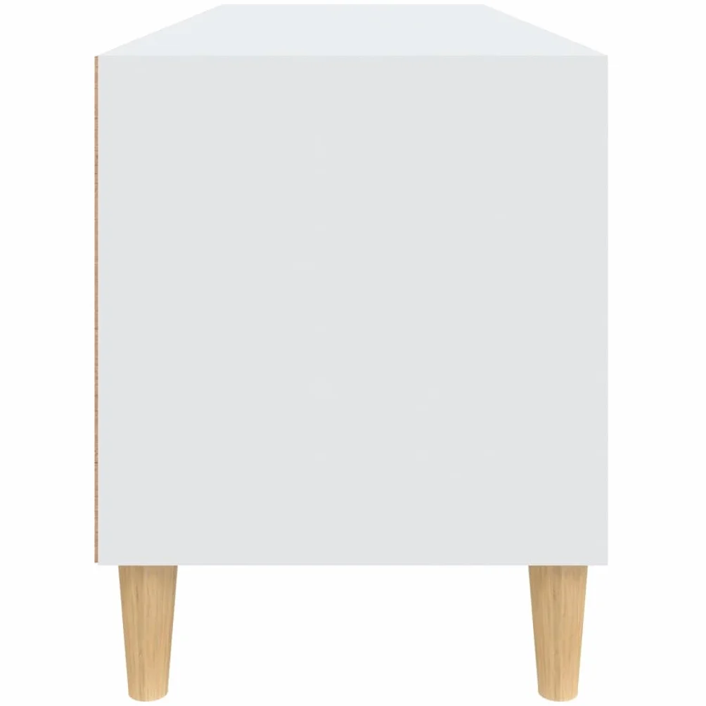 Szafka TV, biała, 100 x 34,5 x 44,5 cm, materiał drewnopochodny, konsola medialna do salonu, stabilna podstawka pod telewizor, centrum rozrywki