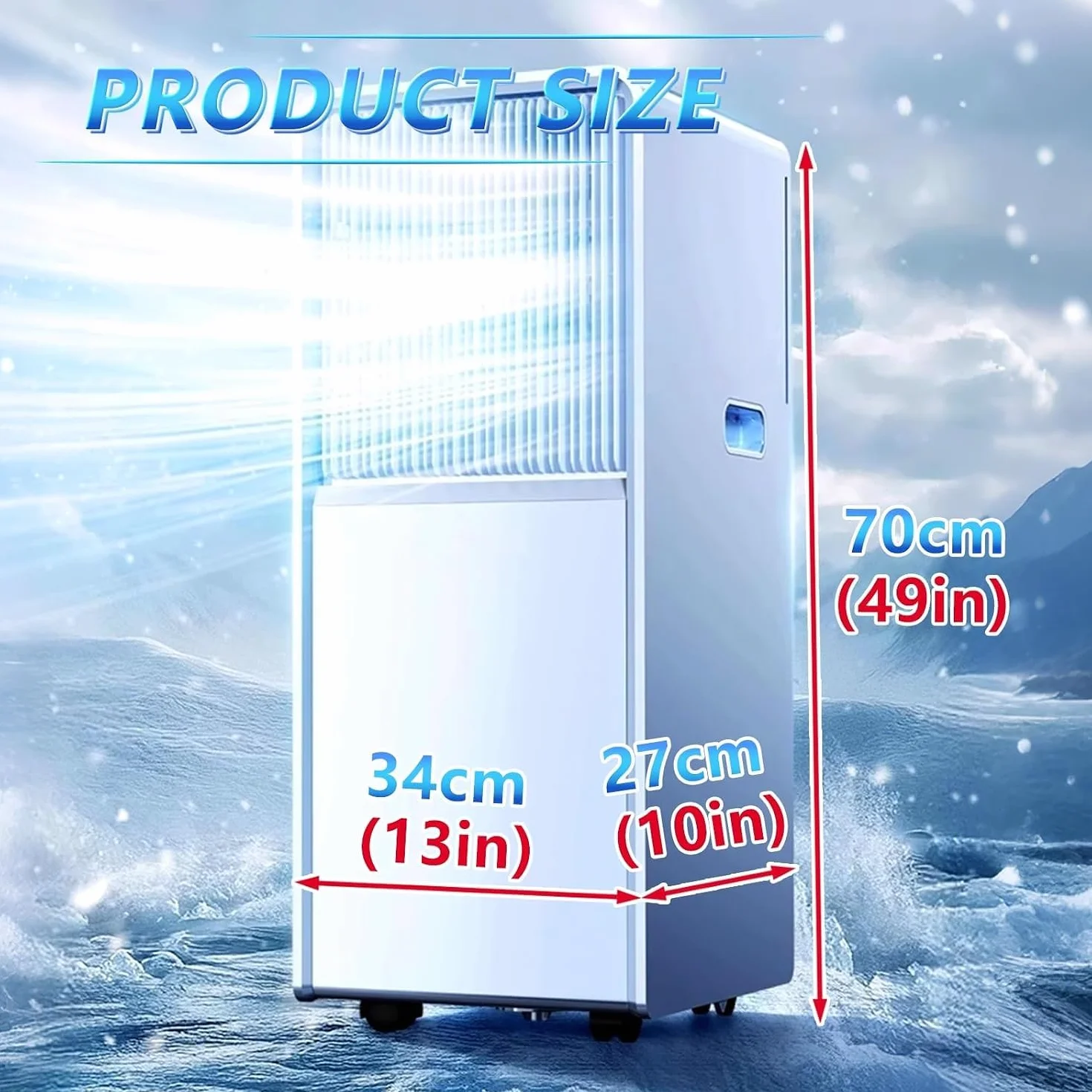 Przenośny wentylator Cools 350 Sq Ft Osuszacz wentylatora Remote 24H Timer Window Kit Sypialnia Biuro Ciche wydajne oszczędzanie energii