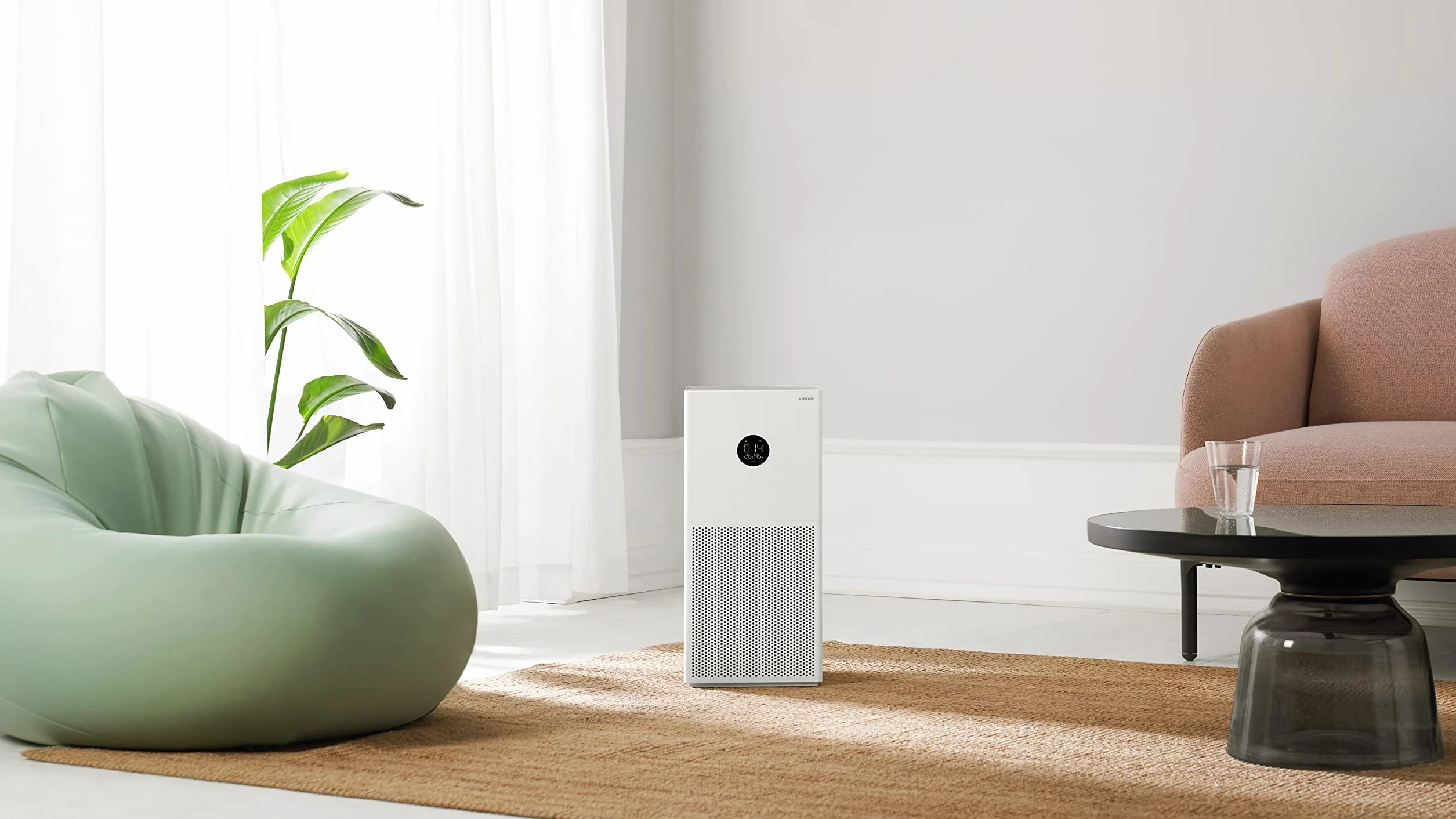 Xiaomi Smart Air Purifier 4 Lite, oczyszczacz powietrza Smart 4 Lite, sterowanie głosem, ekran dotykowy, wyświetlacz OLED, generator negatywów, czujniki o doskonałej precyzji, Biały