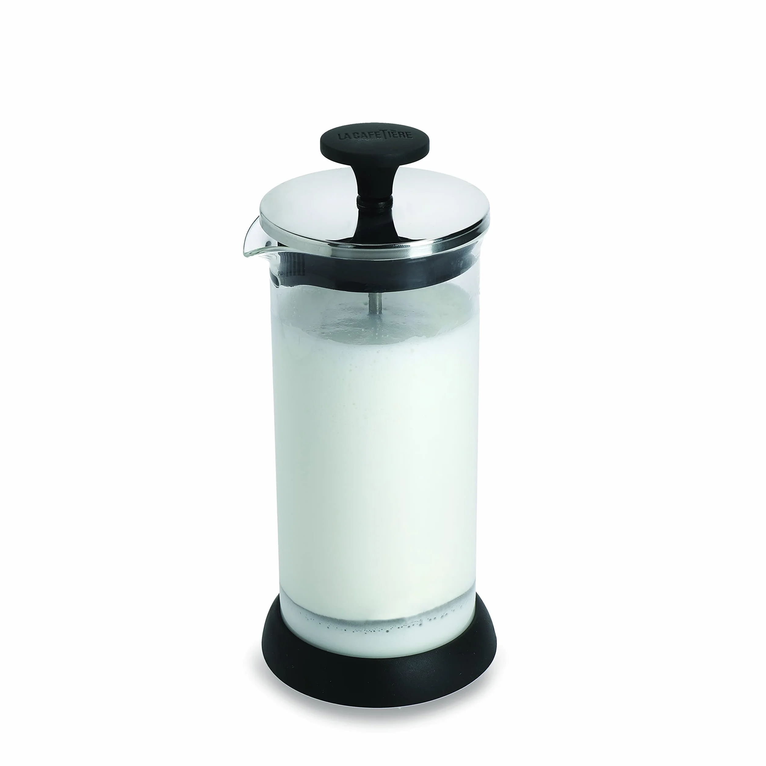 La Cafetière 400 ml szklany spieniacz do mleka, czarny