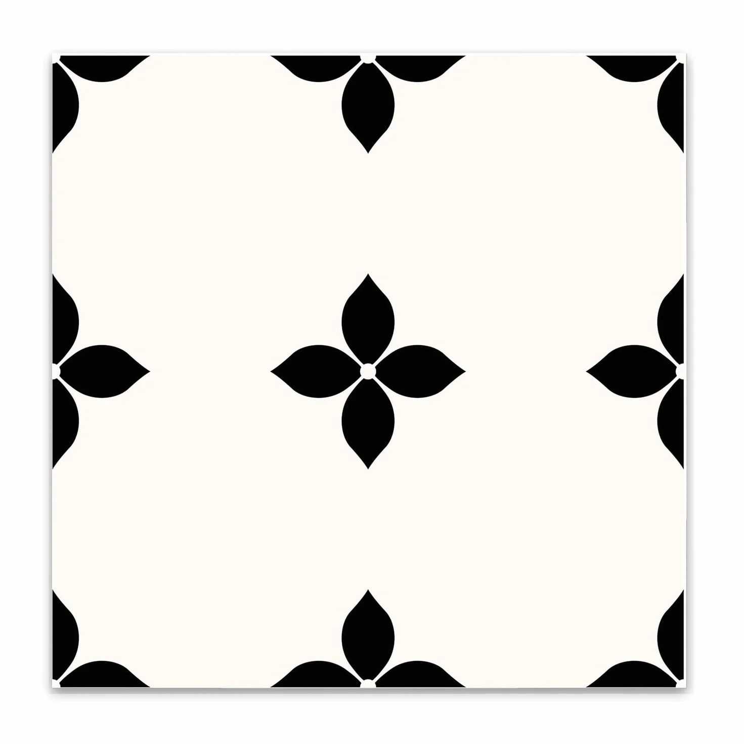 Alwayspon 30 × 30 cm × 10 sztuk biało-czarne kwiaty odporne na działanie wody, antypoślizgowe naklejki na płytki podłogowe do kuchni, łazienki, salonu, samoprzylepna folia winylowa