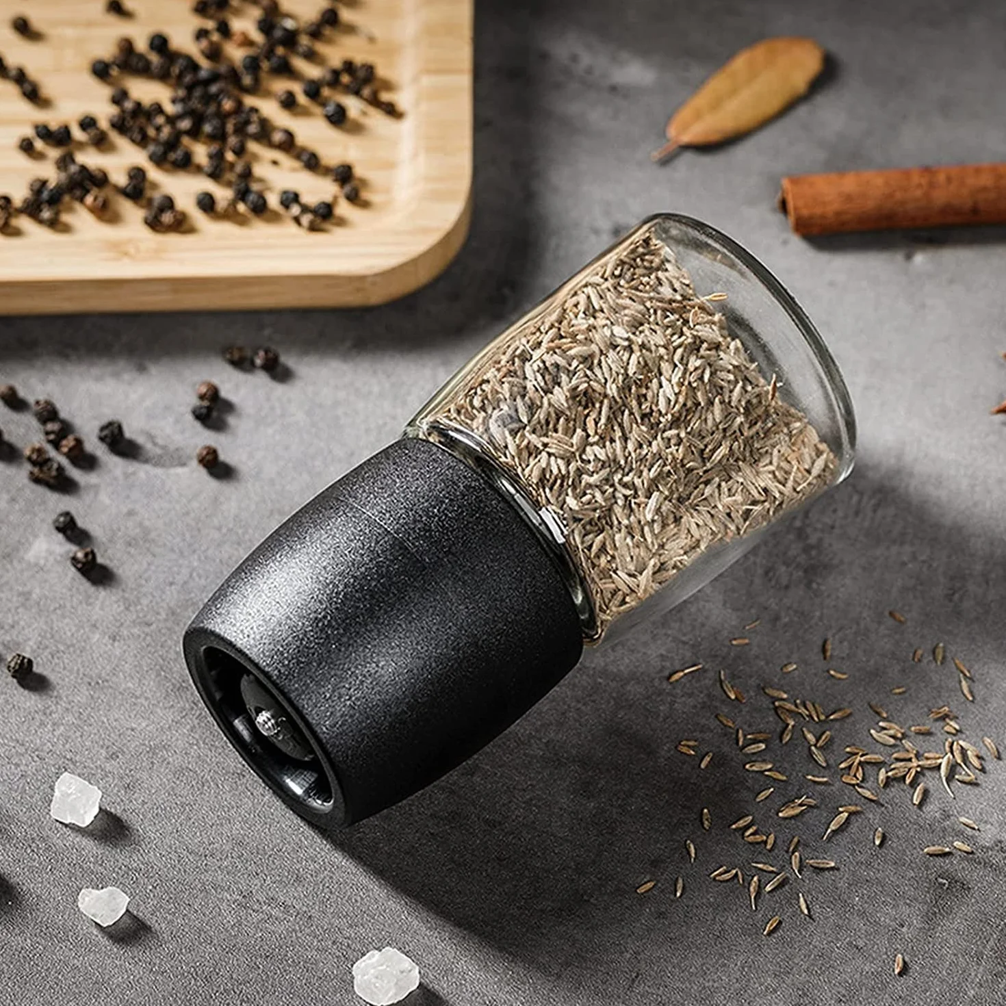 Młynek do soli i pieprzu, młynek do pieprzu Ręczny młynek do soli i pieprzu Jar Pojemniki na przyprawy Młynek do ziarna pieprzu Młynek metalowy Pulverizer Butelka z przyprawami - Solniczka i pieprznic