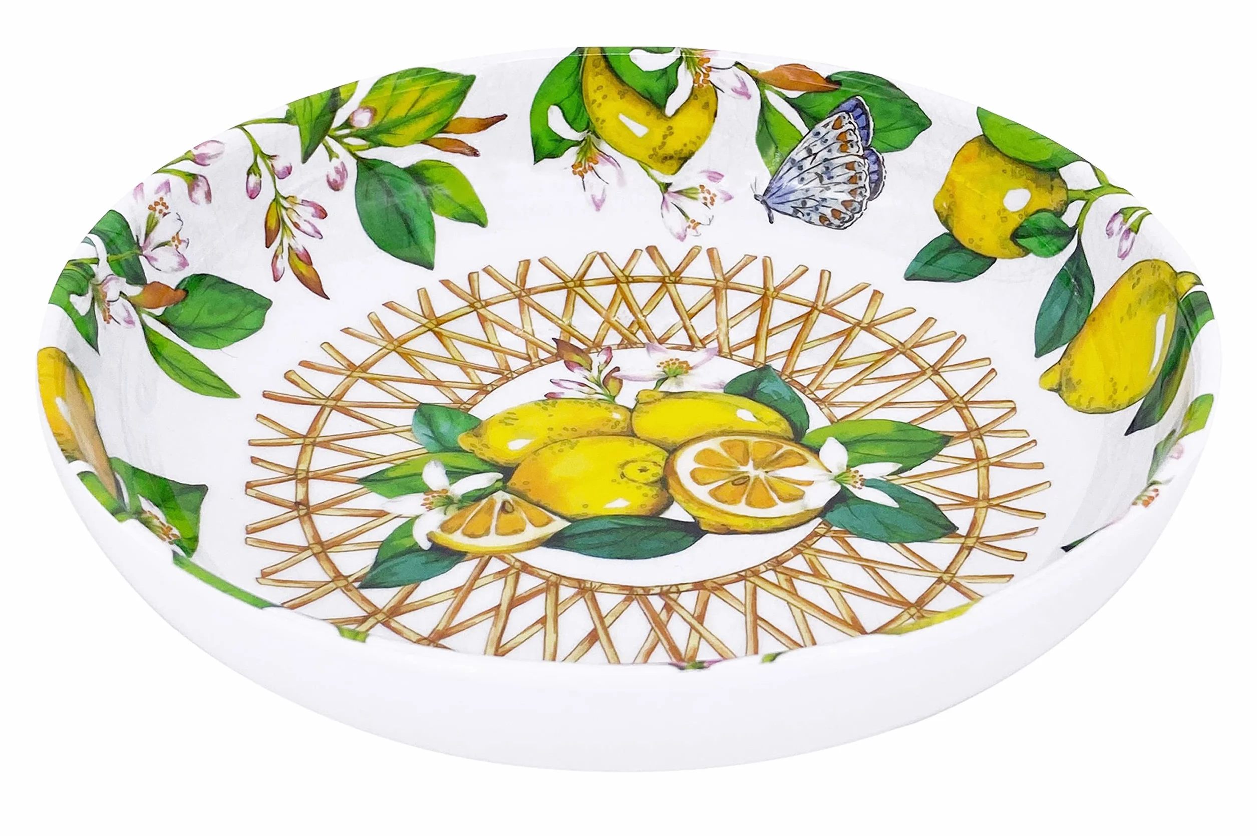 Les Jardins de la Comtesse - Idealny talerz do zupy lub makaronu - melamina - Capri - Ø 20 cm - Żółte cytryny - Kolekcja Quasi-Nietłukące się zastawy stołowej MelARTmine