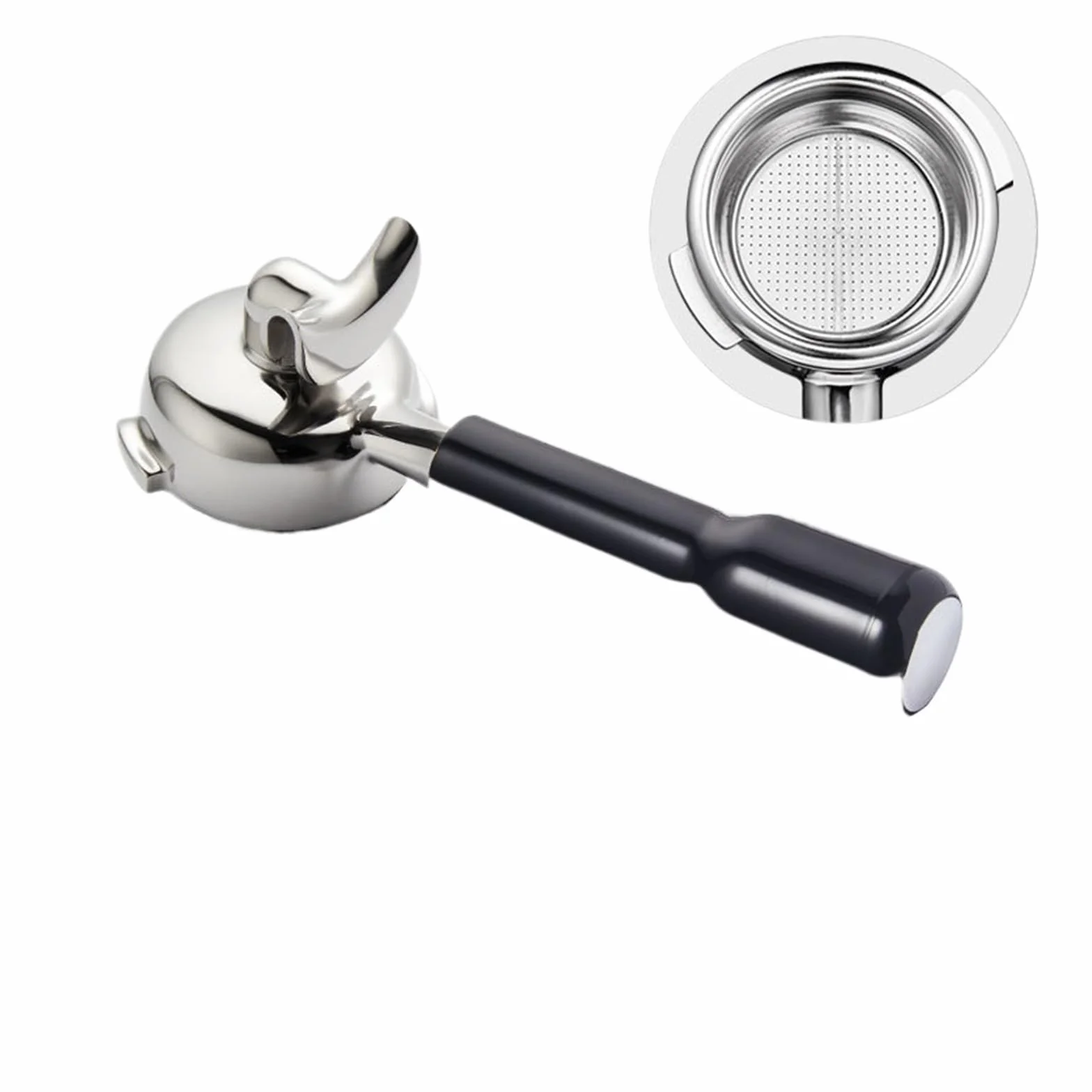 58 mm bezdenny portafilter do ekspresu do espresso - narzędzie do kawy ze stali nierdzewnej z dwoma wylewkami ABS dla baristy Precision i Perfect Crema - niezbędne akcesoria do kawy