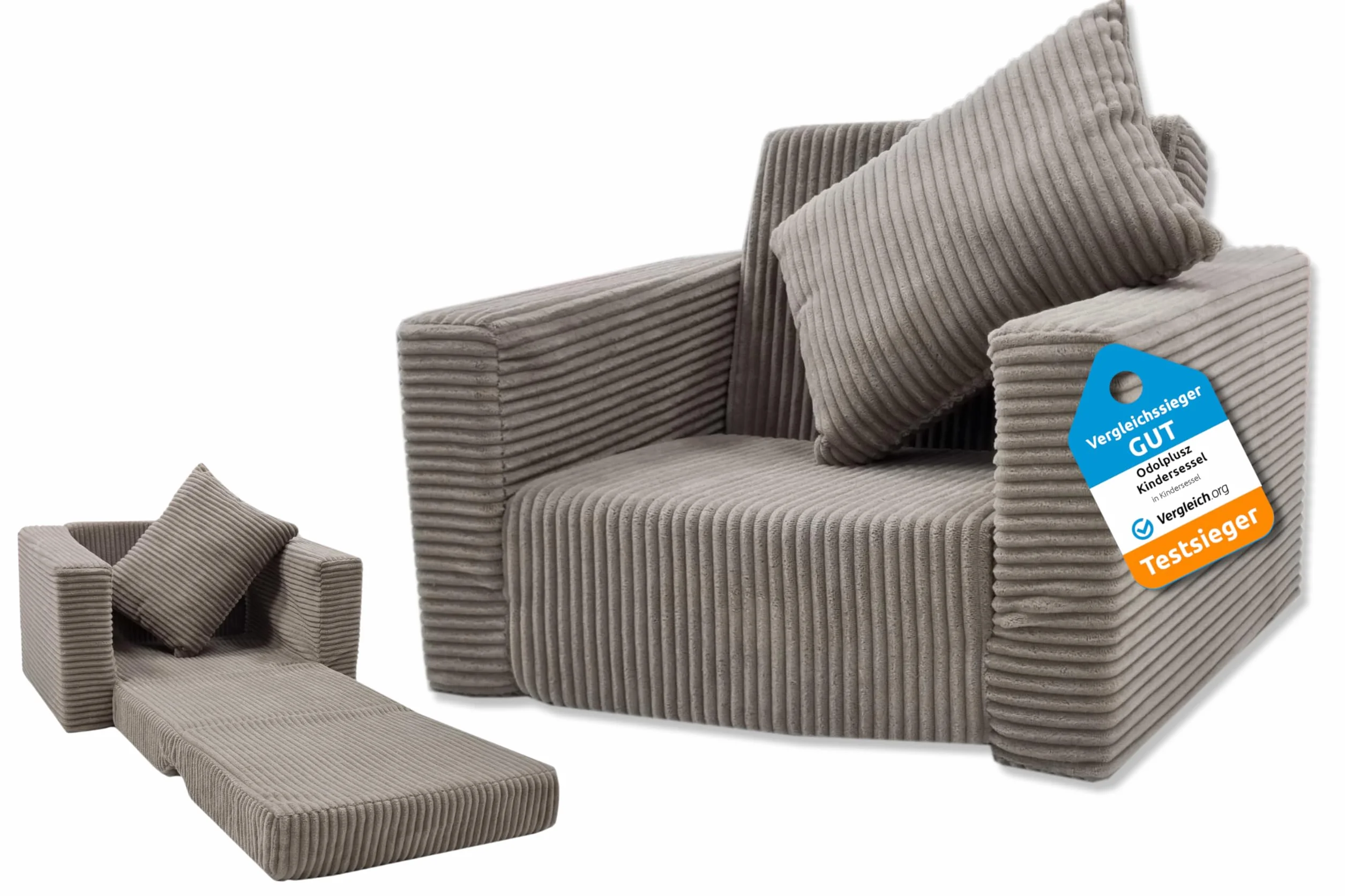Odolplusz Krzesło składane dla dzieci, sofa, mini krzesło, krzesło dziecięce, przytulne, meble do pokoju dziecięcego, beżowe sztruks