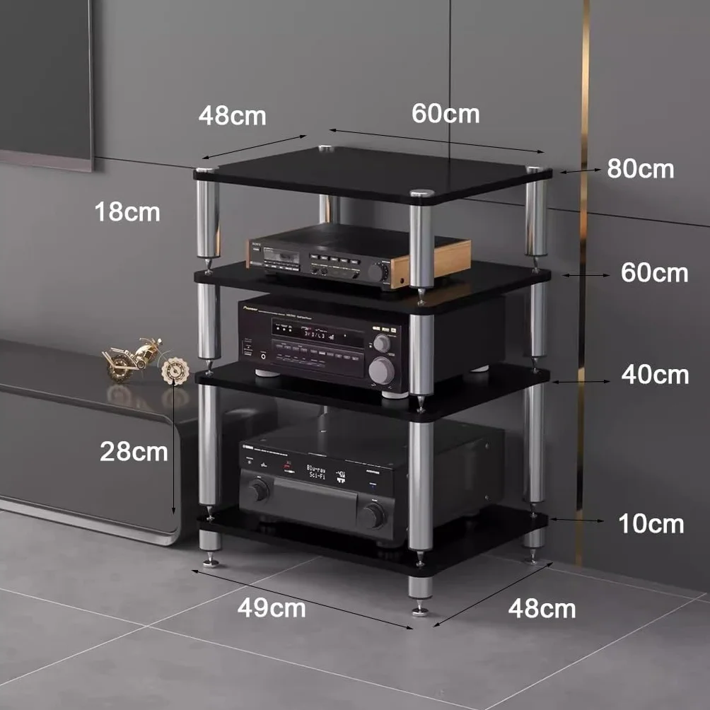Przenośny Audio HiFi 1/2/3/4 Warstwy Stojak na gramofon gramofon stojak na gramofon z amortyzującymi nóżkami stojak na wzmacniacz mocy mobilny do urządzeń itp