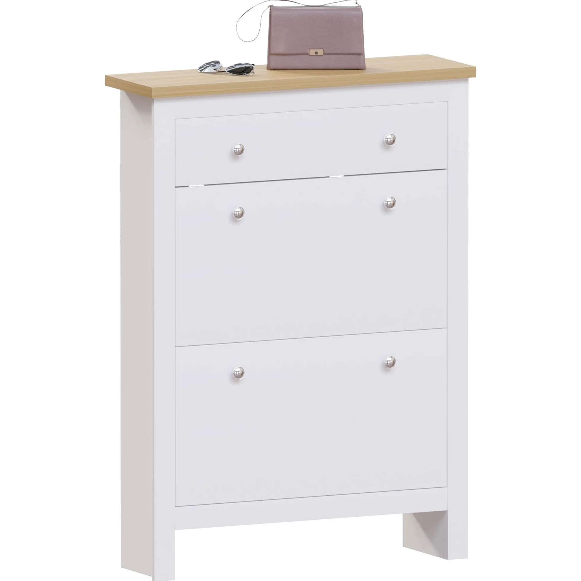 Vida Designs Arlington szafka na buty 2-drzwiowa 1 szuflada MDF biały