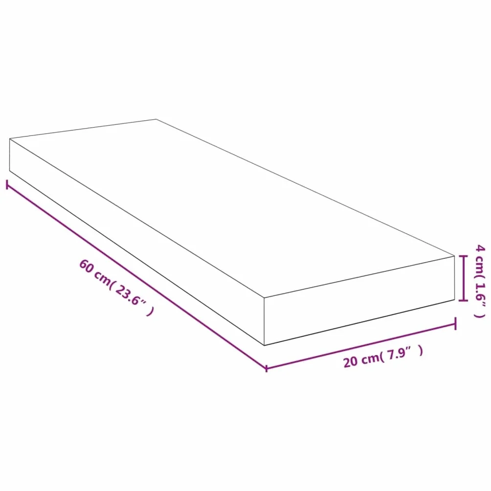 Regał ścienny 60 x 20 x 4 cm, bambus, naturalne drewno, regał wiszący, odporny na wilgoć, do łazienki, sypialni, salonu, uniwersalna półka ścienna
