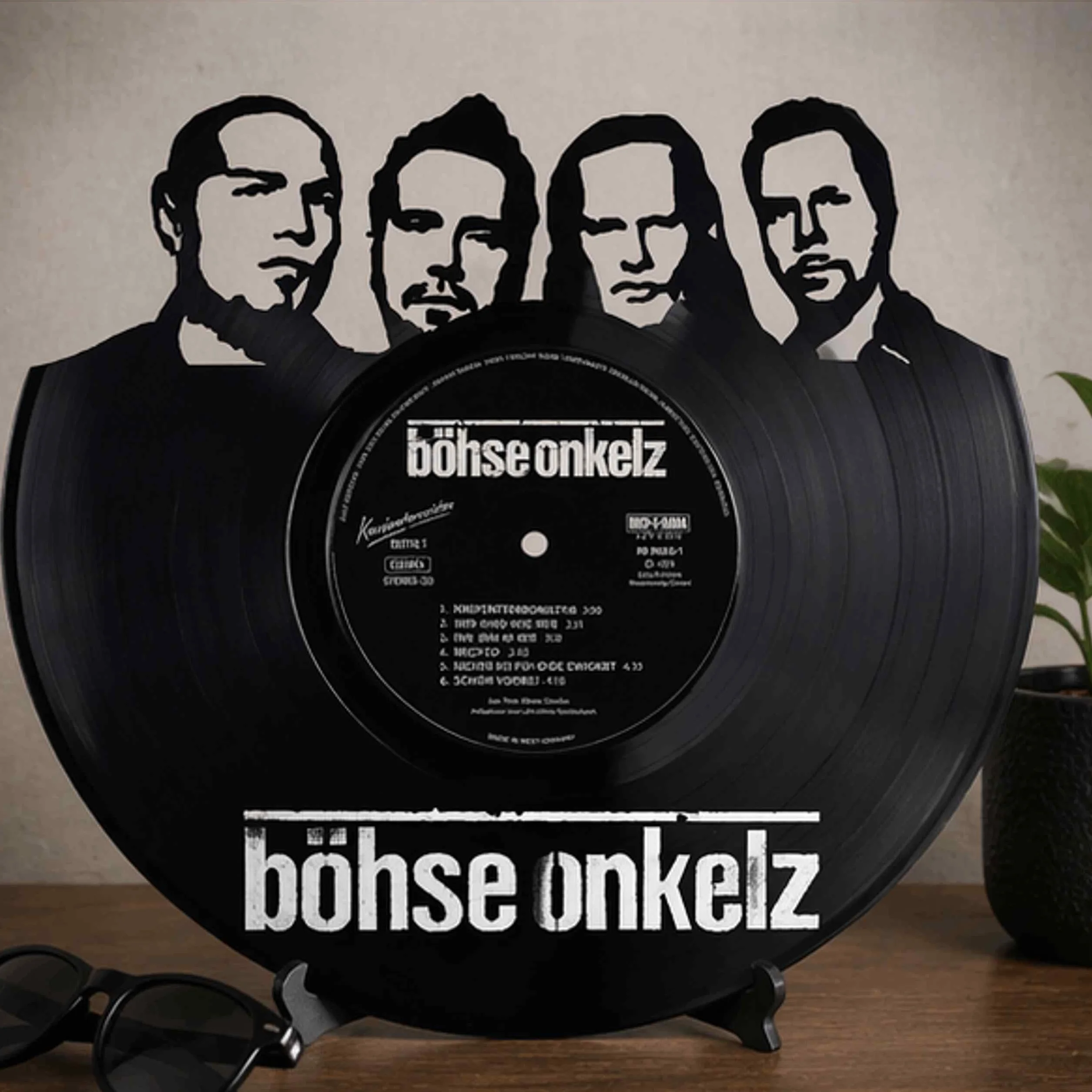 EVEVO Dekoracja ścienna, płyty gramofonowe, inspirowana wujkiem, winylowa taśma muzyczna, dekoracja ścienna dla fanów muzyki, płyty winylowe, sztuka ścienna