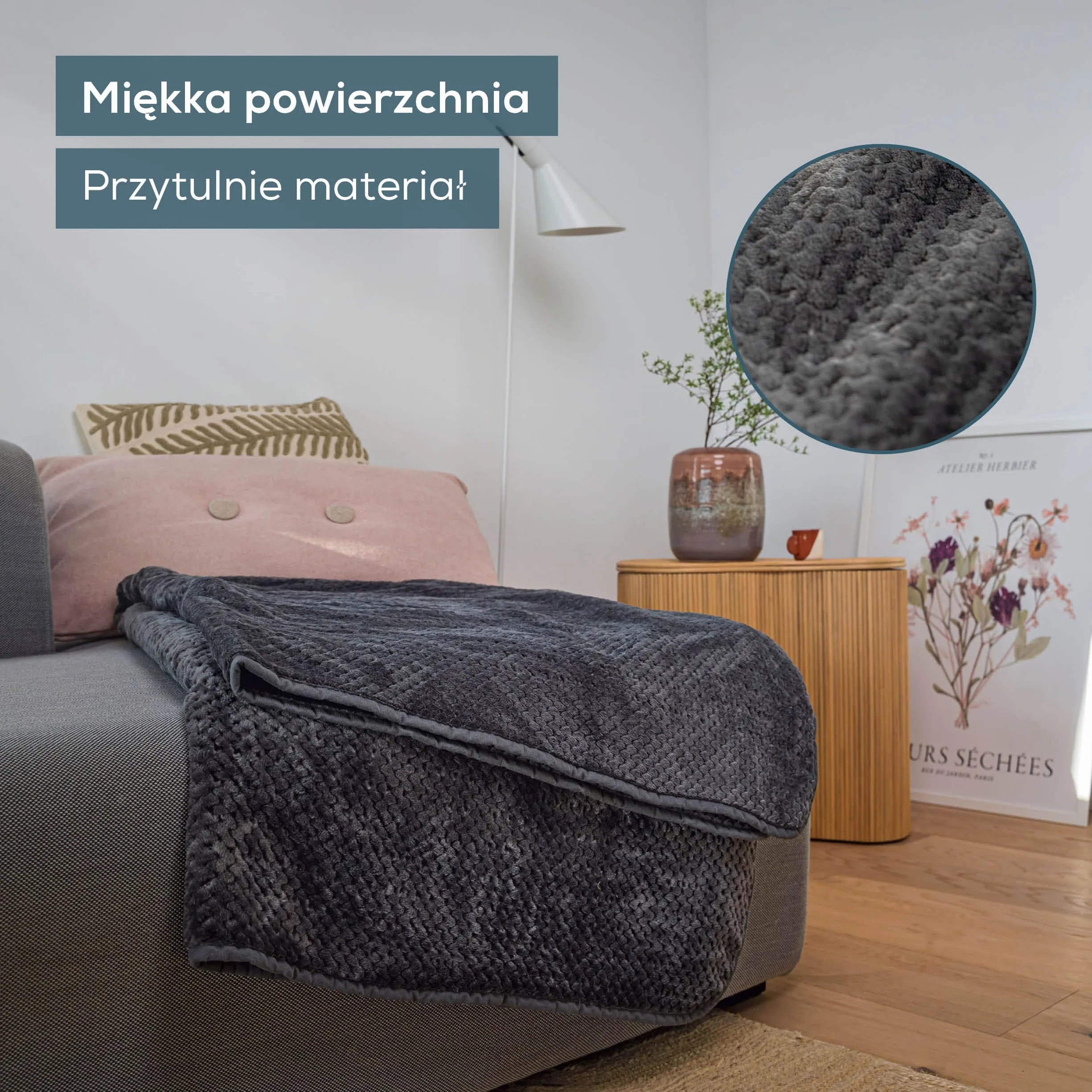 Beurer HD 65 koc elektryczny, przytulny koc grzewczy z 3 poziomami temperatury, z automatycznym wyłączaniem i systemem bezpieczeństwa, nadający się do prania w pralce, made in Europe, szary