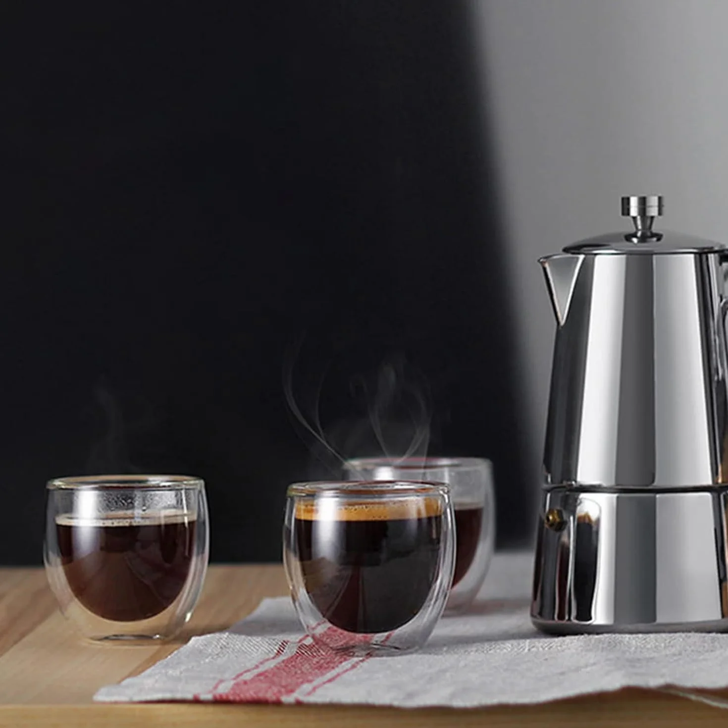 Dwuścienne szklanki termiczne do espresso, 6-częściowy zestaw podwójnych ścianek, podwójne szklanki do cappuccino, 80 ml, do latte, Iced Americano, mleko