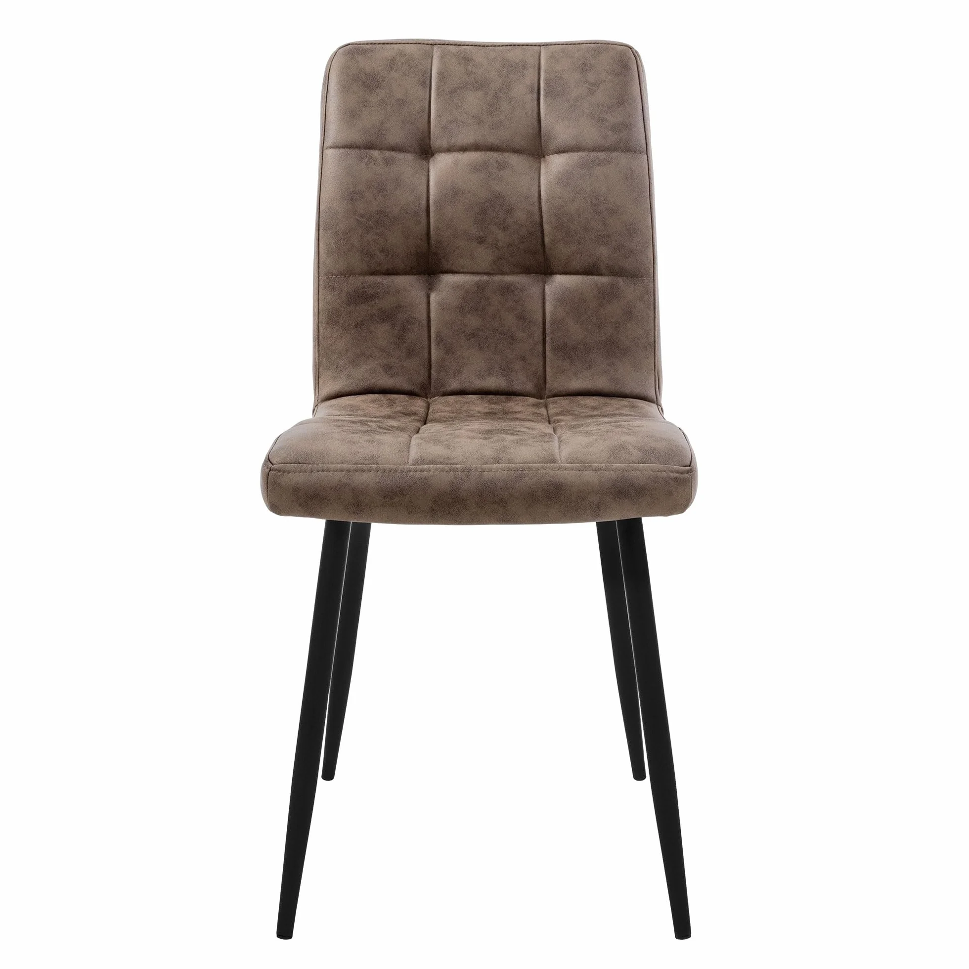 ML-Design Zestaw 4 krzeseł w kolorze brązowym z tapicerowanym siedziskiem z ekoskóry, metalowymi nogami, ergonomicznym kształtem do jadalni i salonu