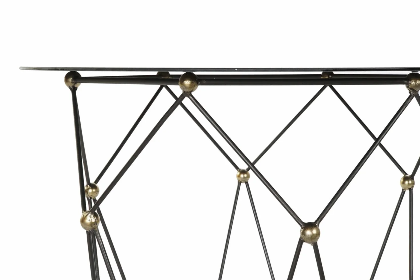 MESITA AUXILIAR METAL CRISTAL 70X70X60 NEGRO_ AlexandreHouse
