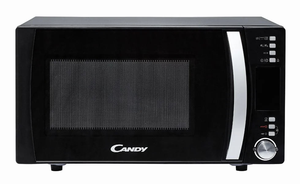 Candy COOKinAPP kuchenka mikrofalowa z grillem, 25 litrów, 900 W, 40 programów, aplikacja Simply-Fi, funkcja ECO, program Defrost, Child Lock, wolnostojąca, 51,3 x 42,9 x 30,7 cm, czarny - CMXG25DCB